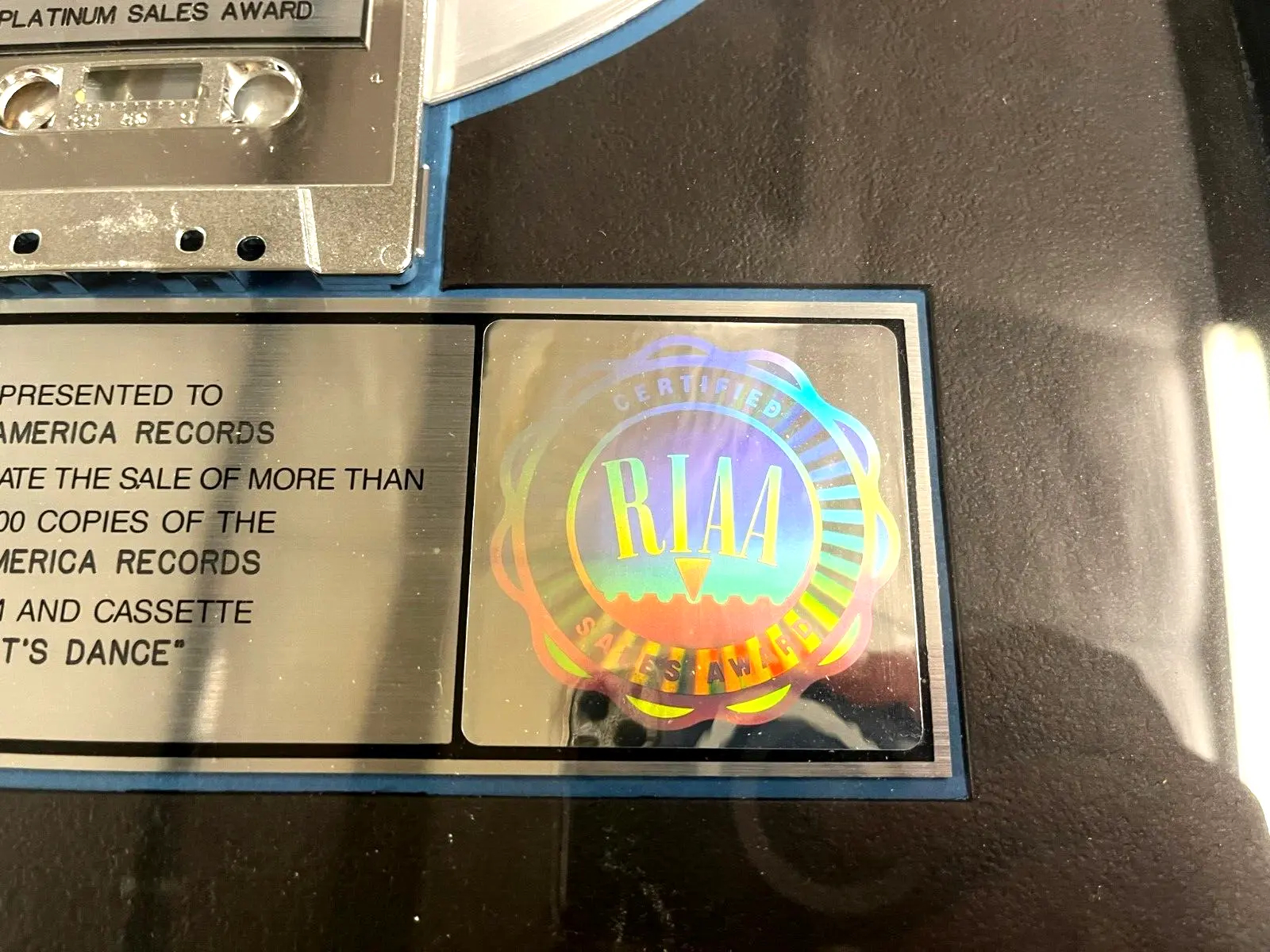 David Bowie Let’s Dance RIAA Platinum Record Award Memorabilia Catalogue