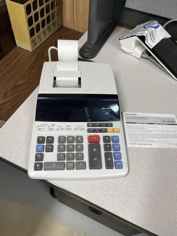 Sharp EL-1197P Adding Machine - Lot #1138, Foster Estate & Fosters
