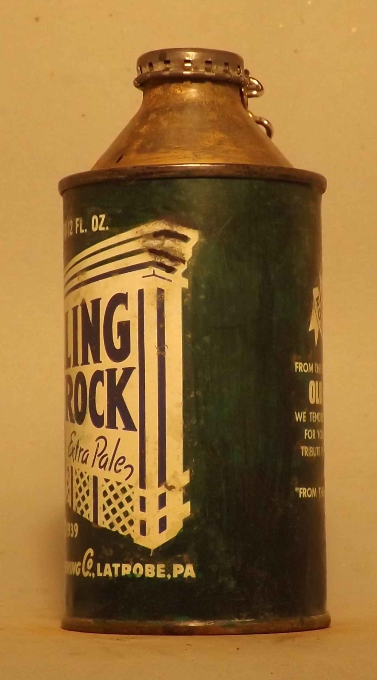 Lot Detail Rolling Rock Cone Top, Latrobe, PA