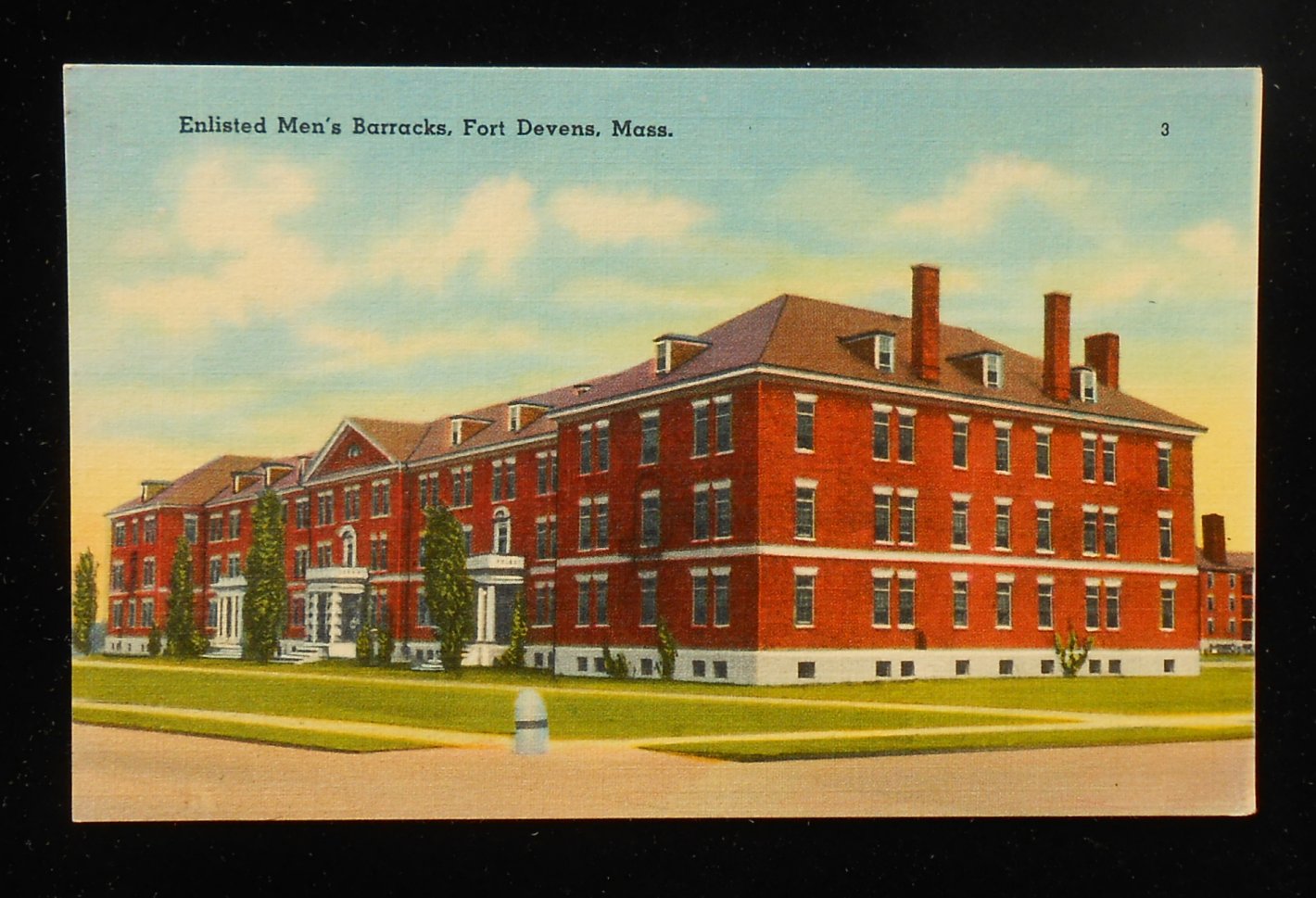 1940s Enlisted Men's Barracks Army Fort Devens MA Middlesex Co Postcard eBay