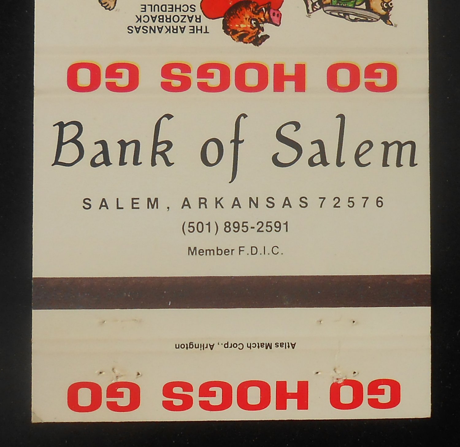 1981 Football Schedule Sooie University of Arkansas Razorbacks Bank of Salem AR eBay