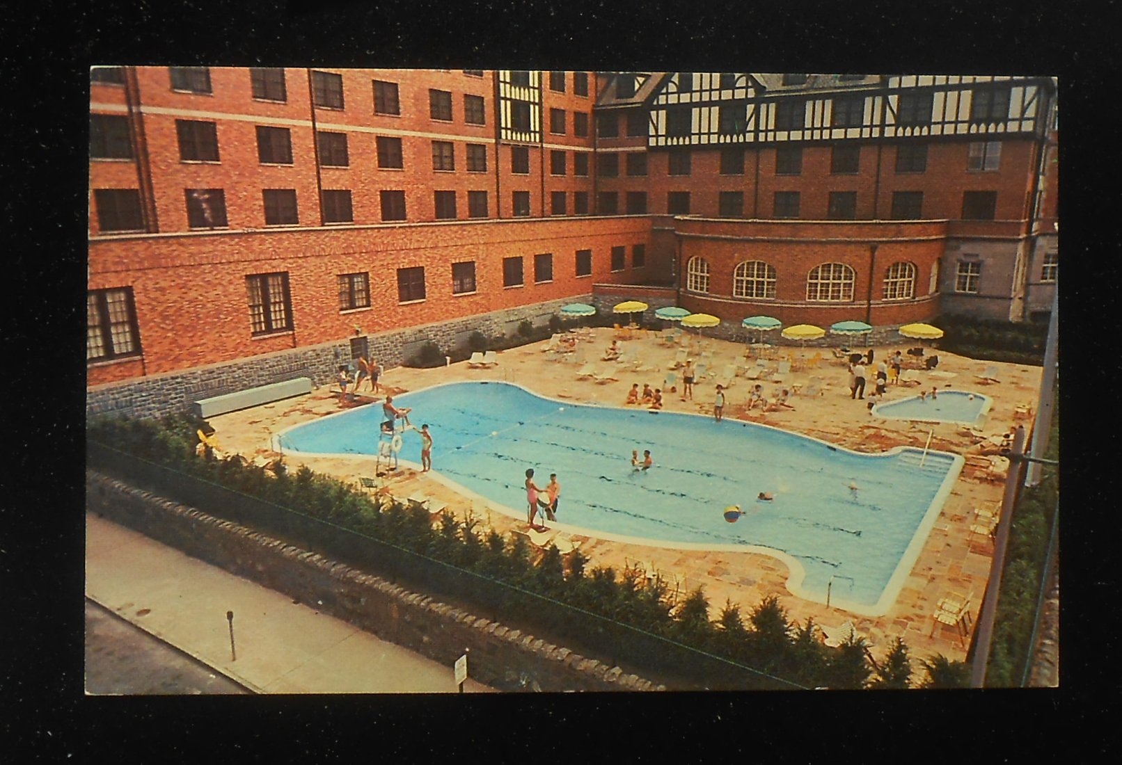 1960s Hotel Roanoke & Motor Inn Swimming Pool Roanoke VA Postcard