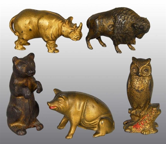 Lot Detail LOT OF 5 CAST IRON ANIMAL STILL BANKS.