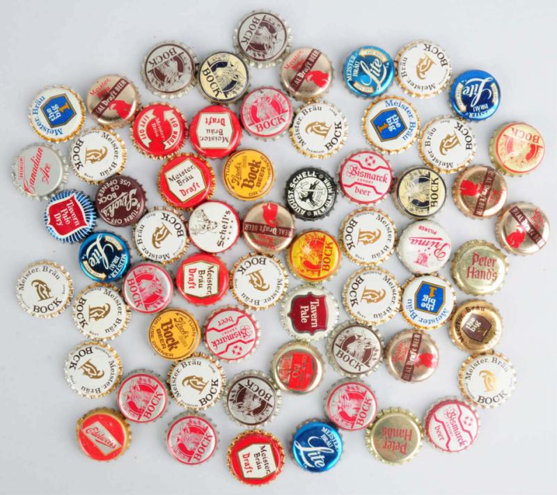 Lot Detail LOT OF 60 ASSORTED BEER BOTTLE CAPS.