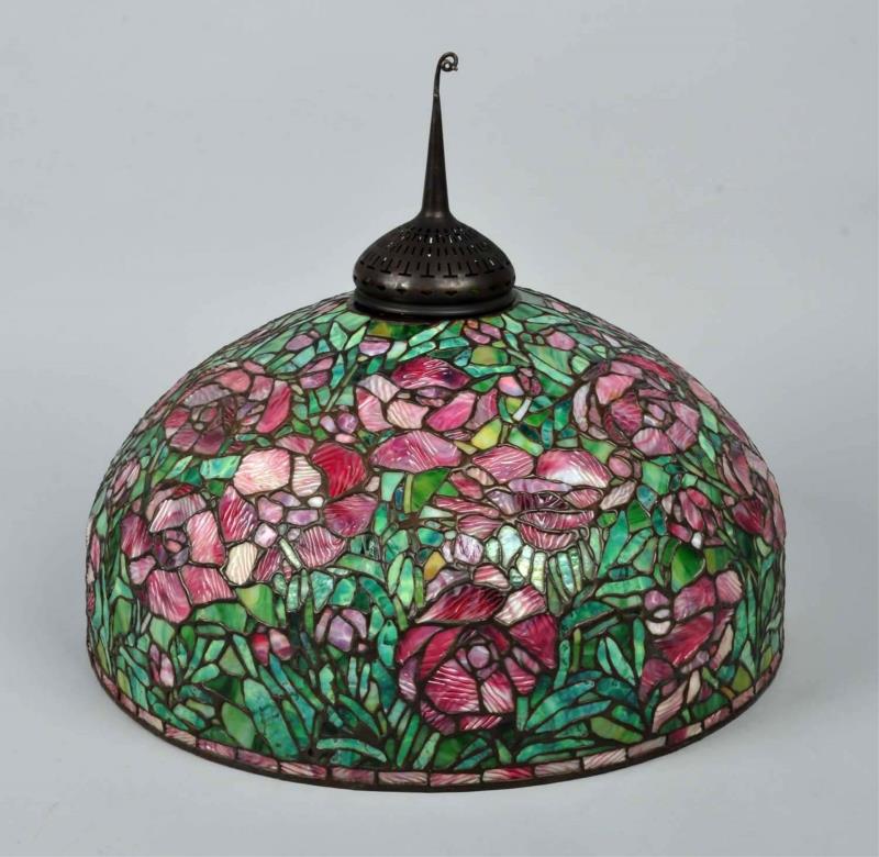 Lot Detail LARGE STAINED GLASS LAMP SHADE.