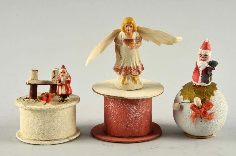 Lot Detail LOT OF 3 SMALL CHRISTMAS CANDY CONTAINERS.