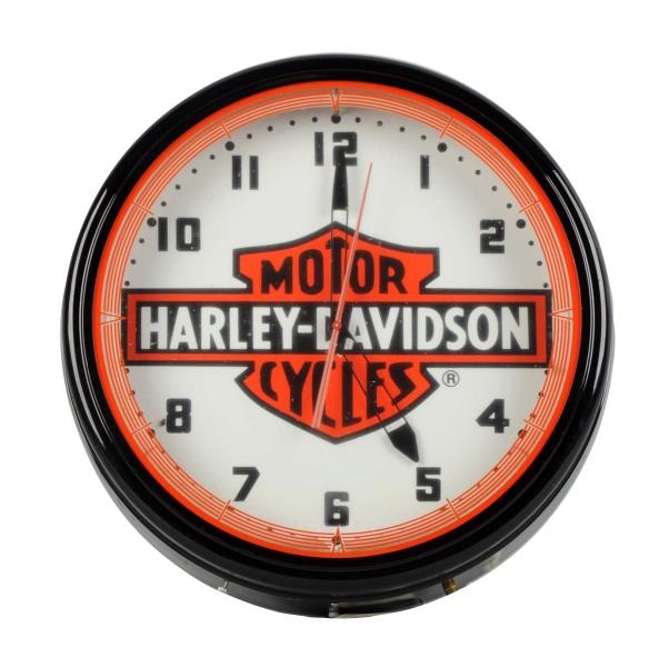 Lot Detail HARLEYDAVIDSON NEON CLOCK.