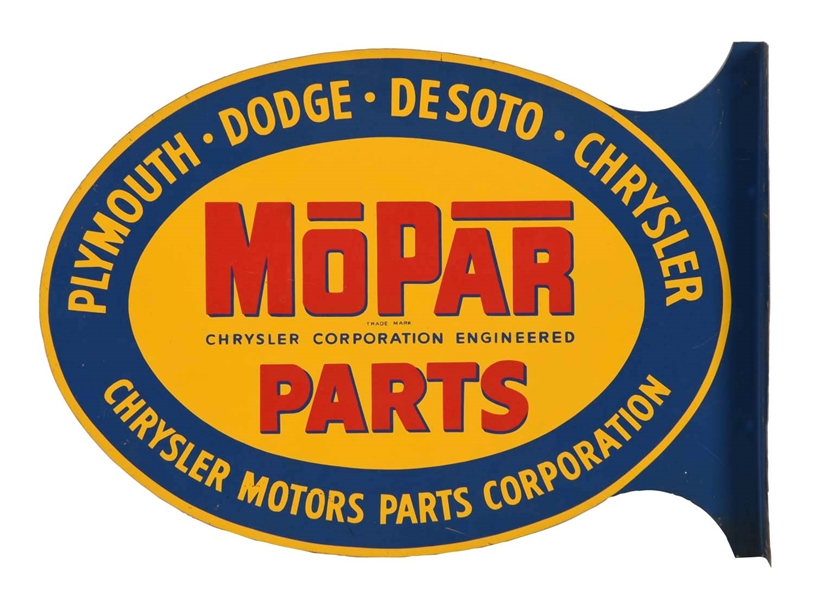 Lot Detail MOPAR PARTS CHRYSLER CORP TIN FLANGE SIGN.