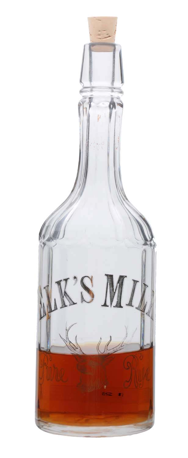 Lot Detail ELK'S MILK PURE RYE WHISKEY BOTTLE.
