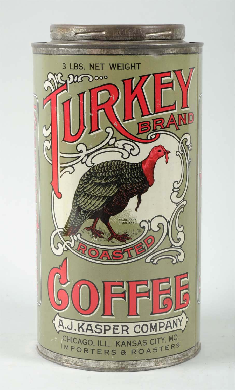 Lot Detail LOT OF 2 TURKEY BRAND COFFEE TIN.