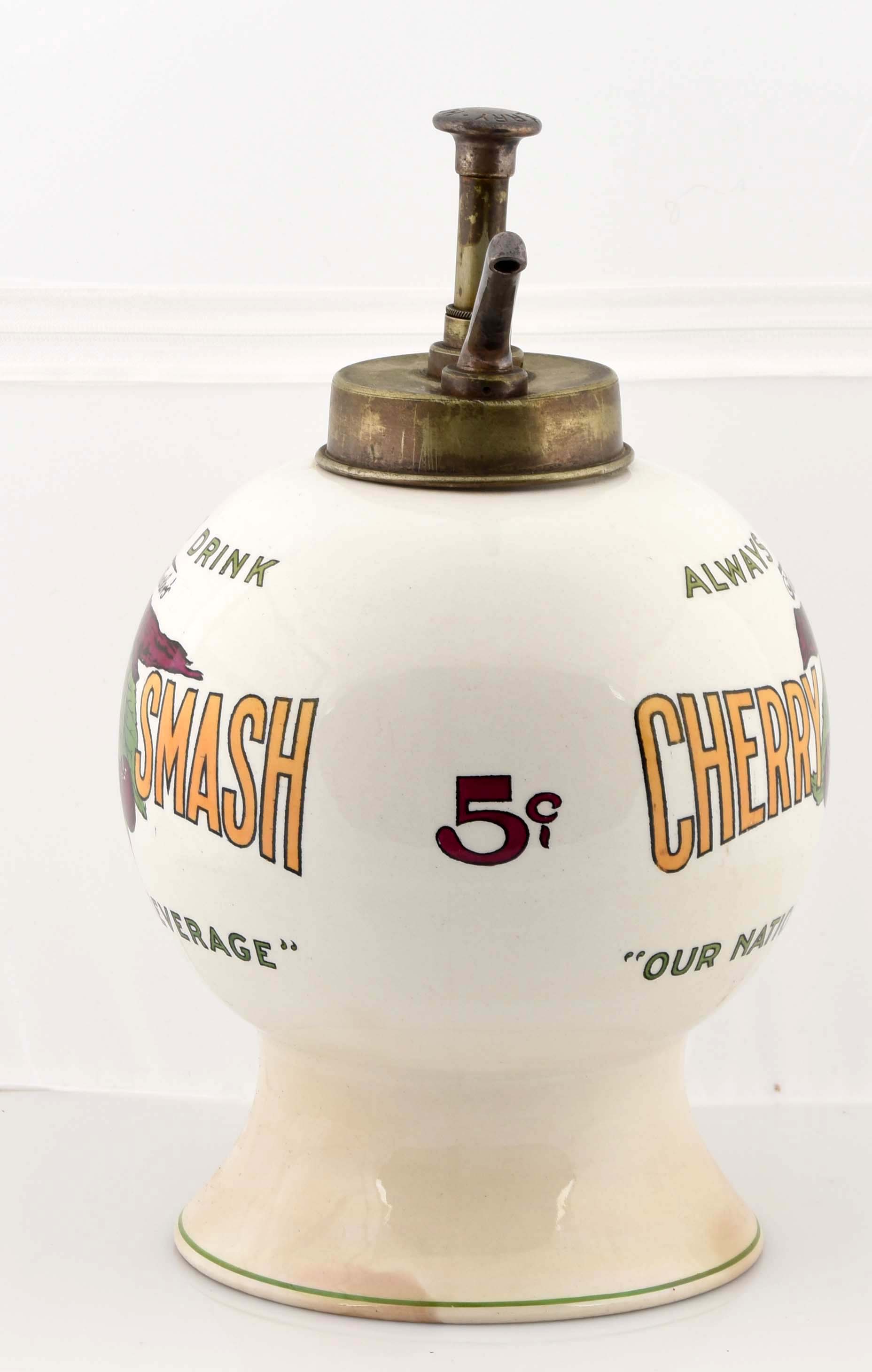 Lot Detail FOWLERS CHERRY SMASH SYRUP DISPENSER.