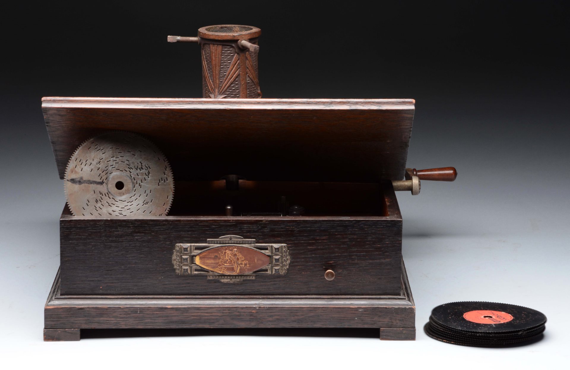 Lot Detail EARLY REUGE DISC MUSIC BOX CHRISTMAS TREE STAND.