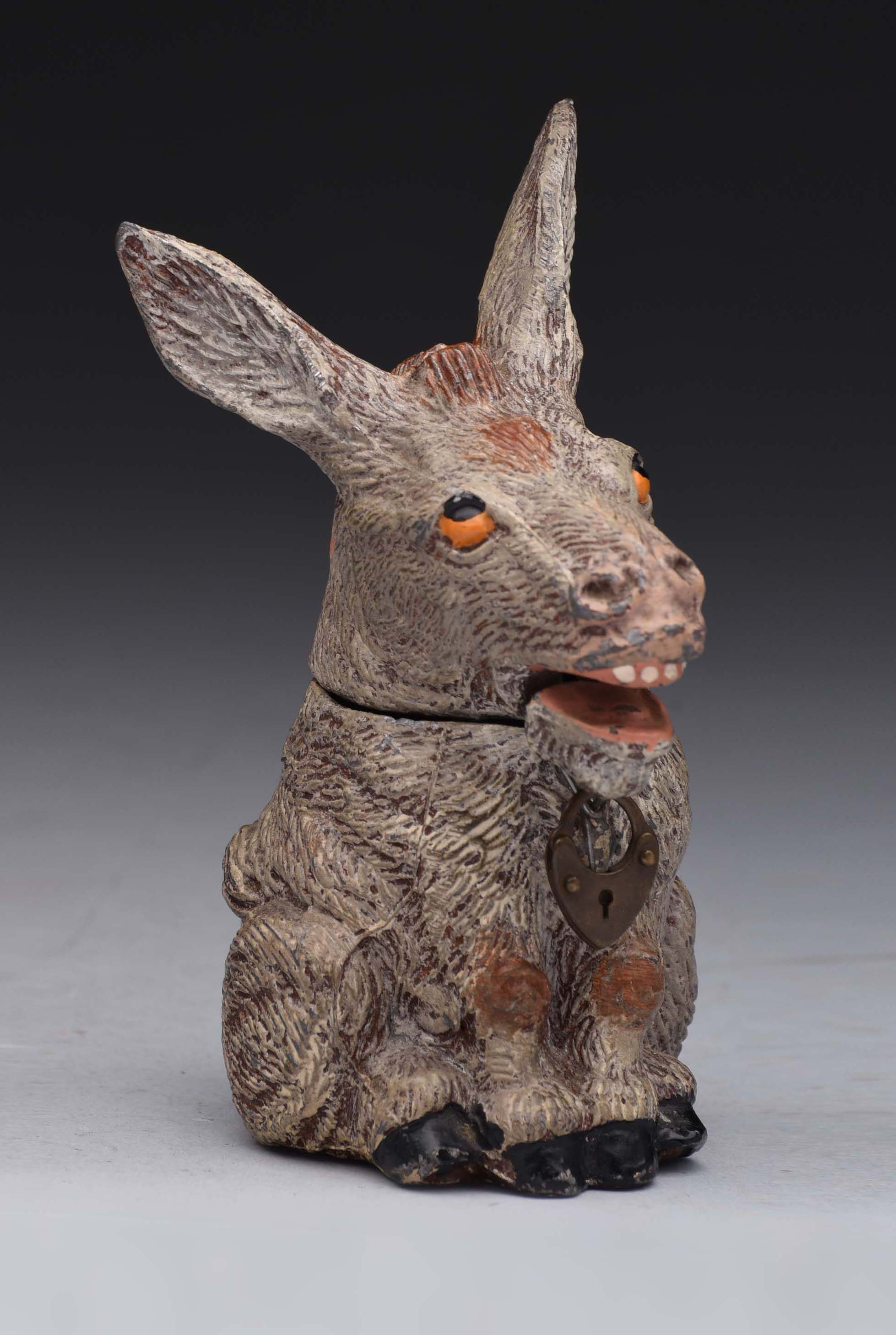 Lot Detail SPELTER DONKEY SPRING JAW MECHANICAL BANK.