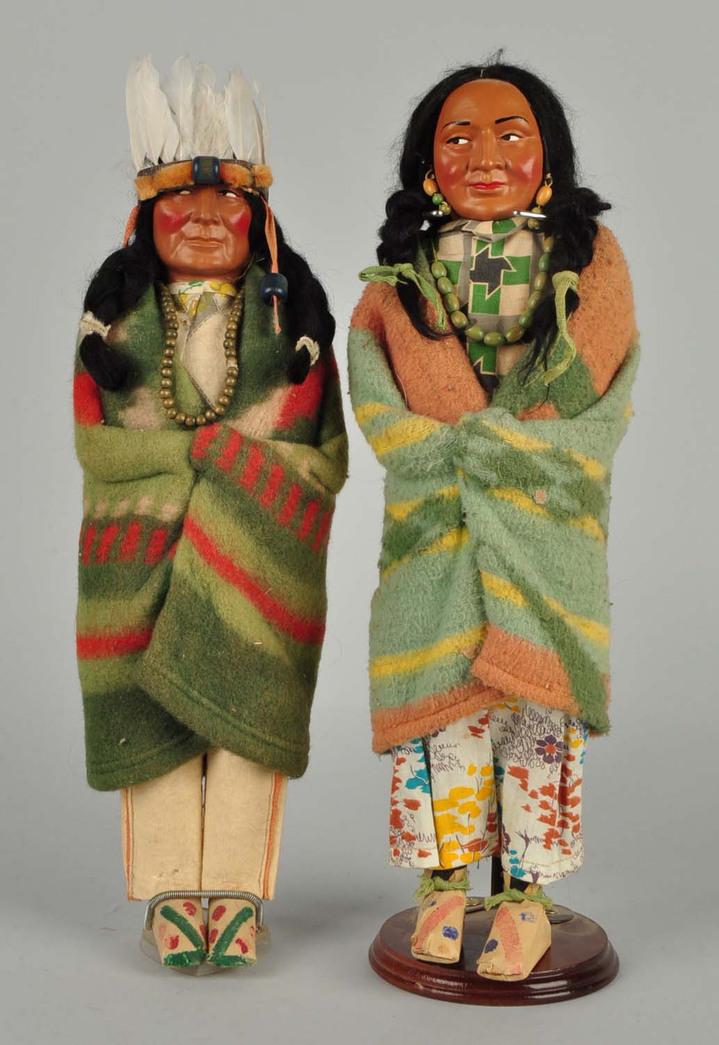 Lot Detail LOT OF 2 VINTAGE SKOOKUM AMERICAN INDIAN DOLLS.