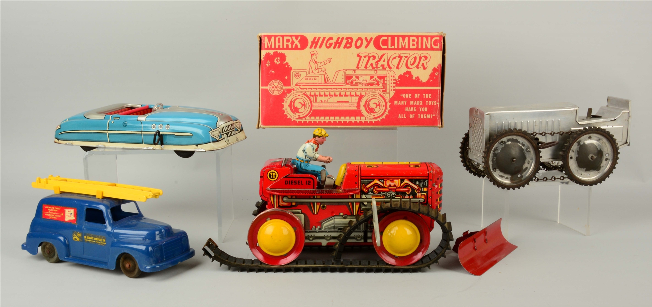 Lot Detail LOT OF 4 VARIOUS MARX TIN & PLASTIC VEHICLE TOYS.