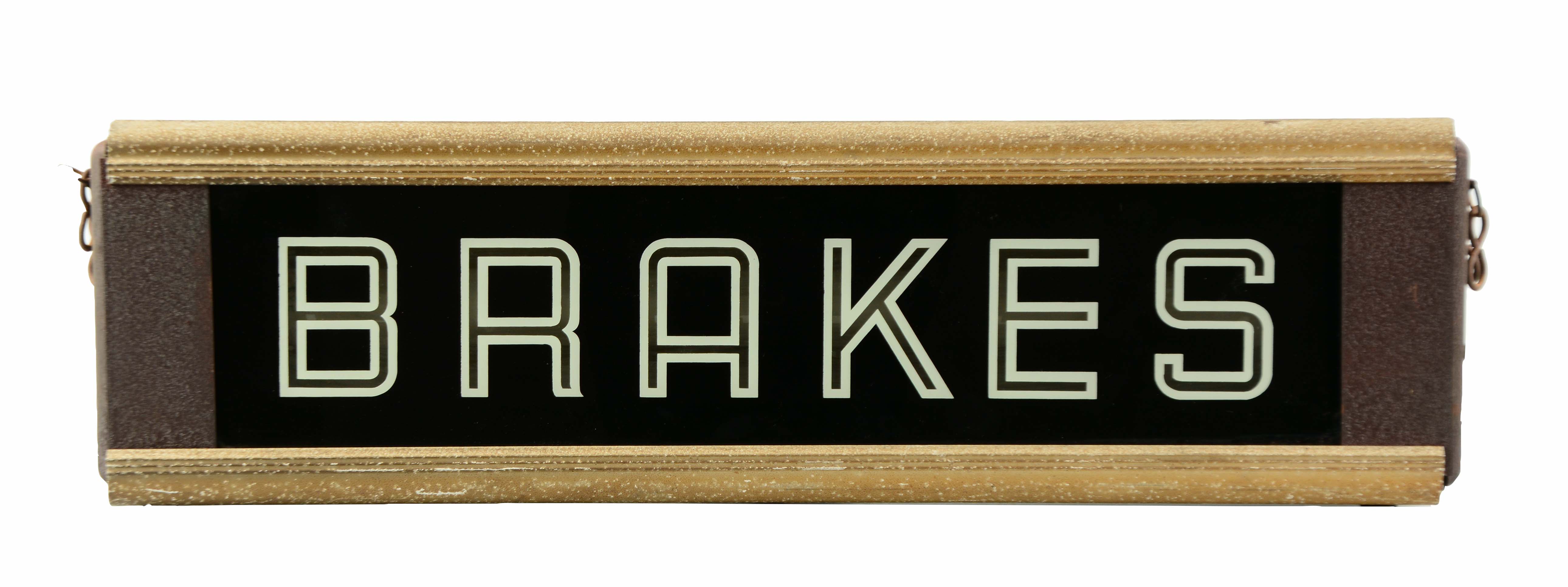 Lot Detail REVERSE GLASS BRAKES COUNTER TOP LIGHTUP SIGN.