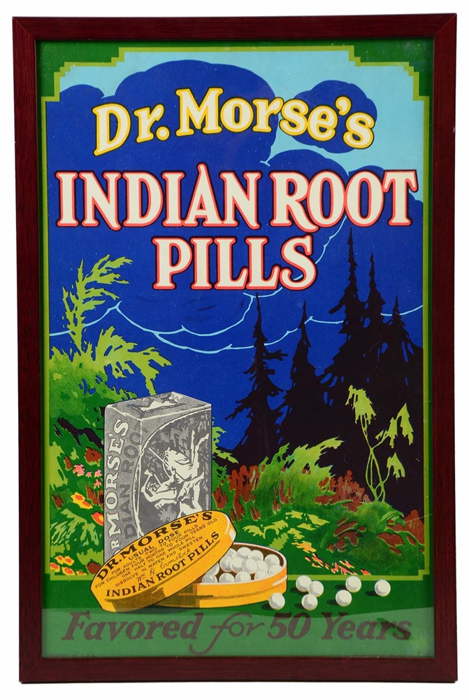 Lot Detail DR. MORSE'S INDIAN ROOT PILLS CARDBOARD SIGN.