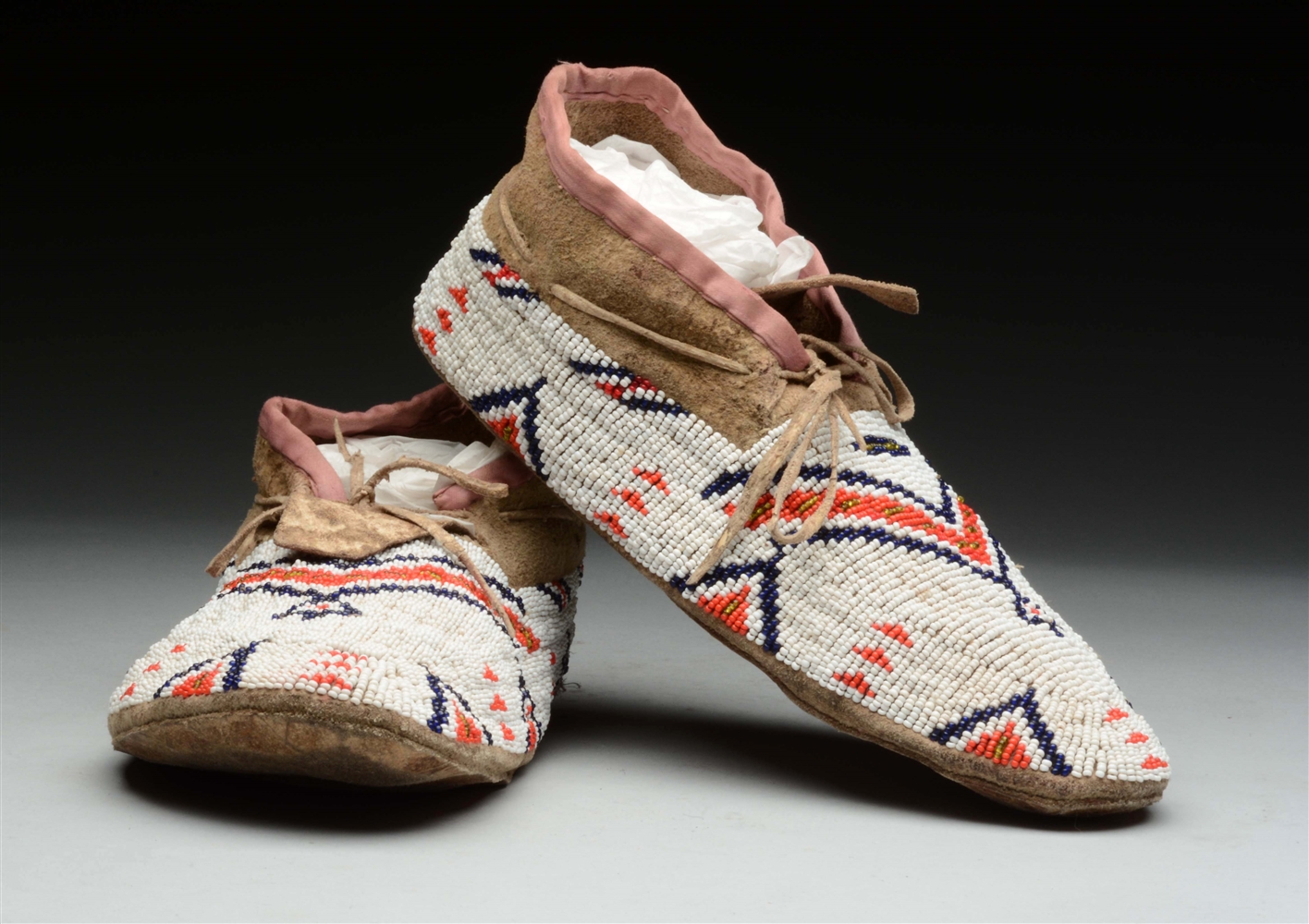 Lot Detail PAIR OF BEADED NATIVE AMERICAN SHOES.