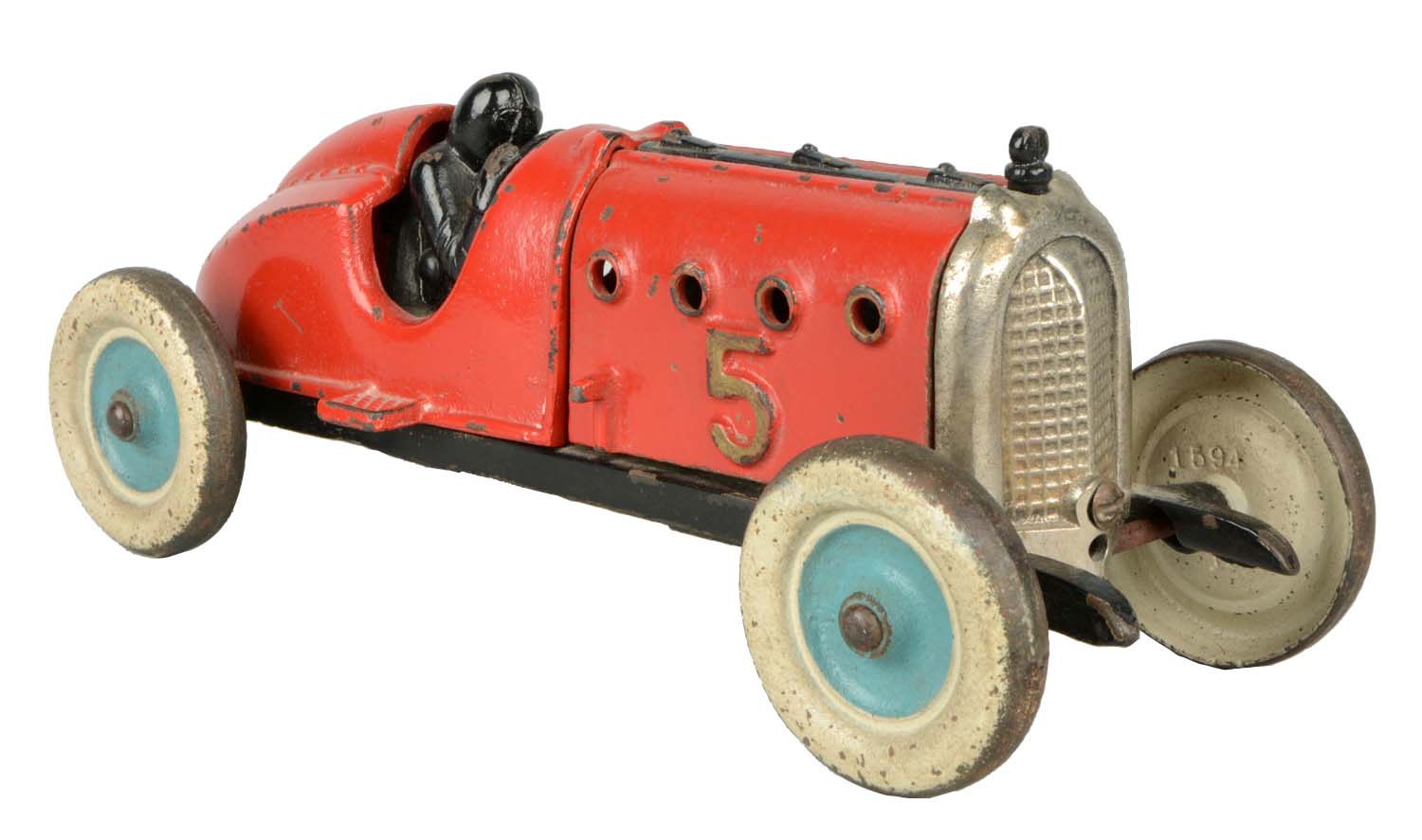 Lot Detail Hubley Cast Iron Race Car 5 With Driver.