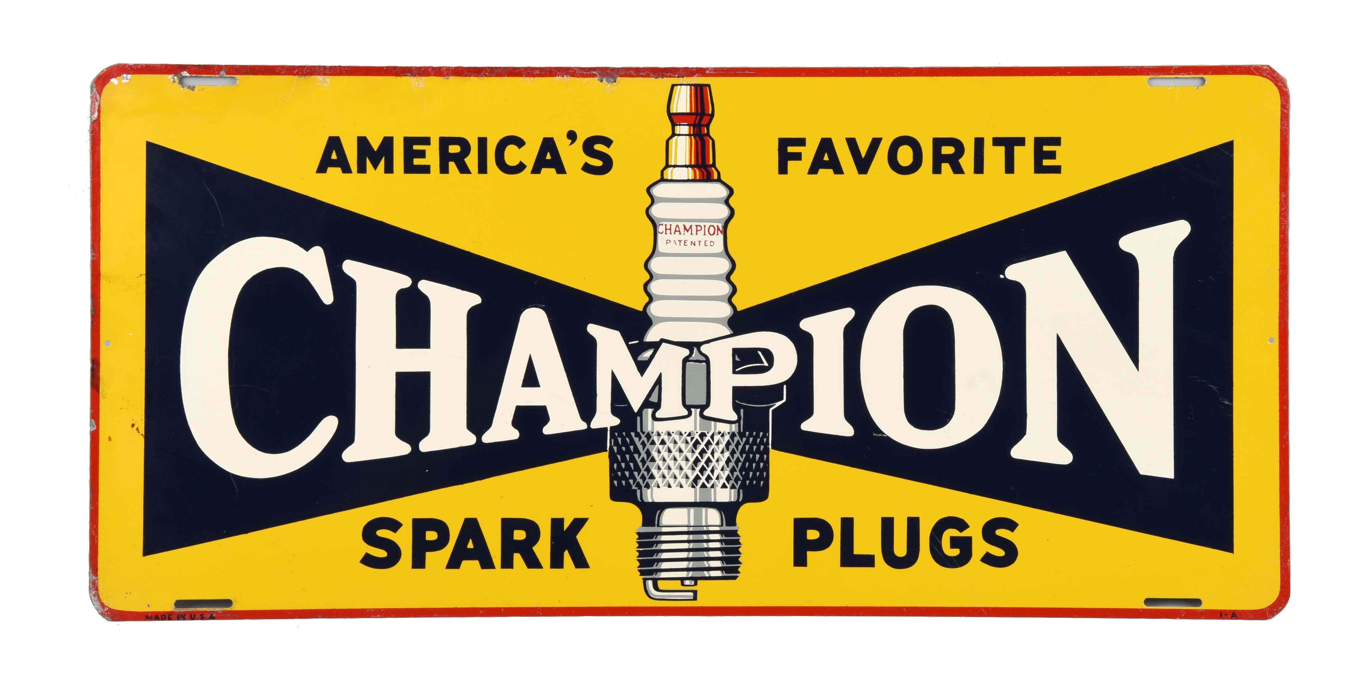 Lot Detail CHAMPION SPARK PLUGS TIN SIGN.
