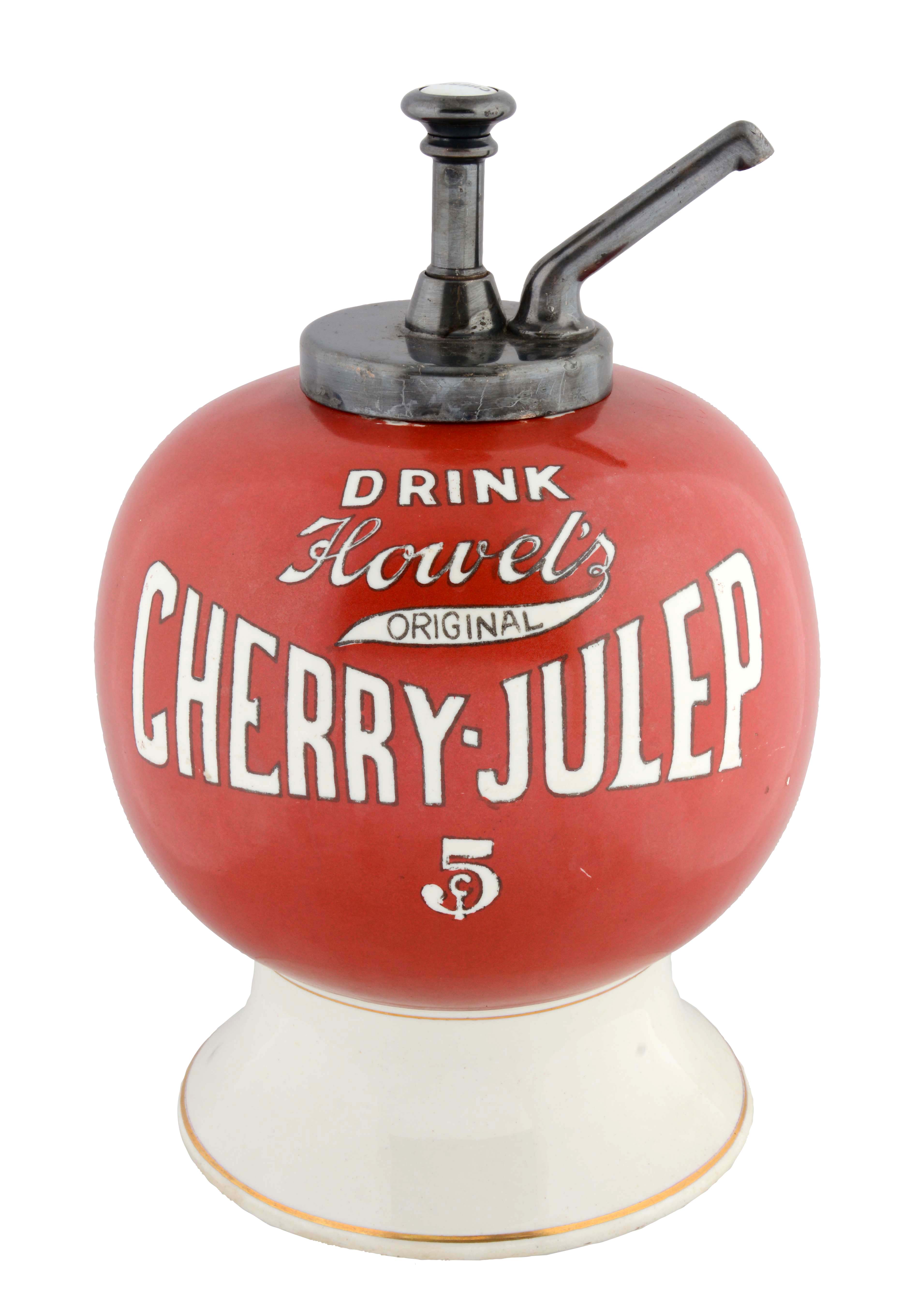 Lot Detail HOWEL'S CHERRYJULEP SYRUP DISPENSER.