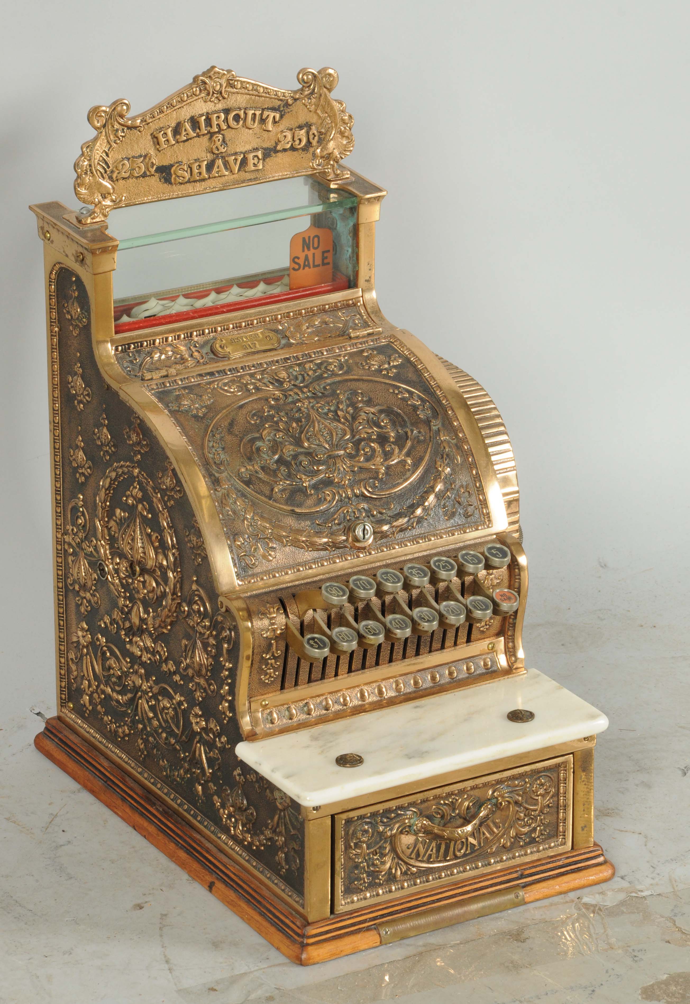 Lot Detail BRASS NATIONAL CASH REGISTER BARBER SHOP MODEL 317.