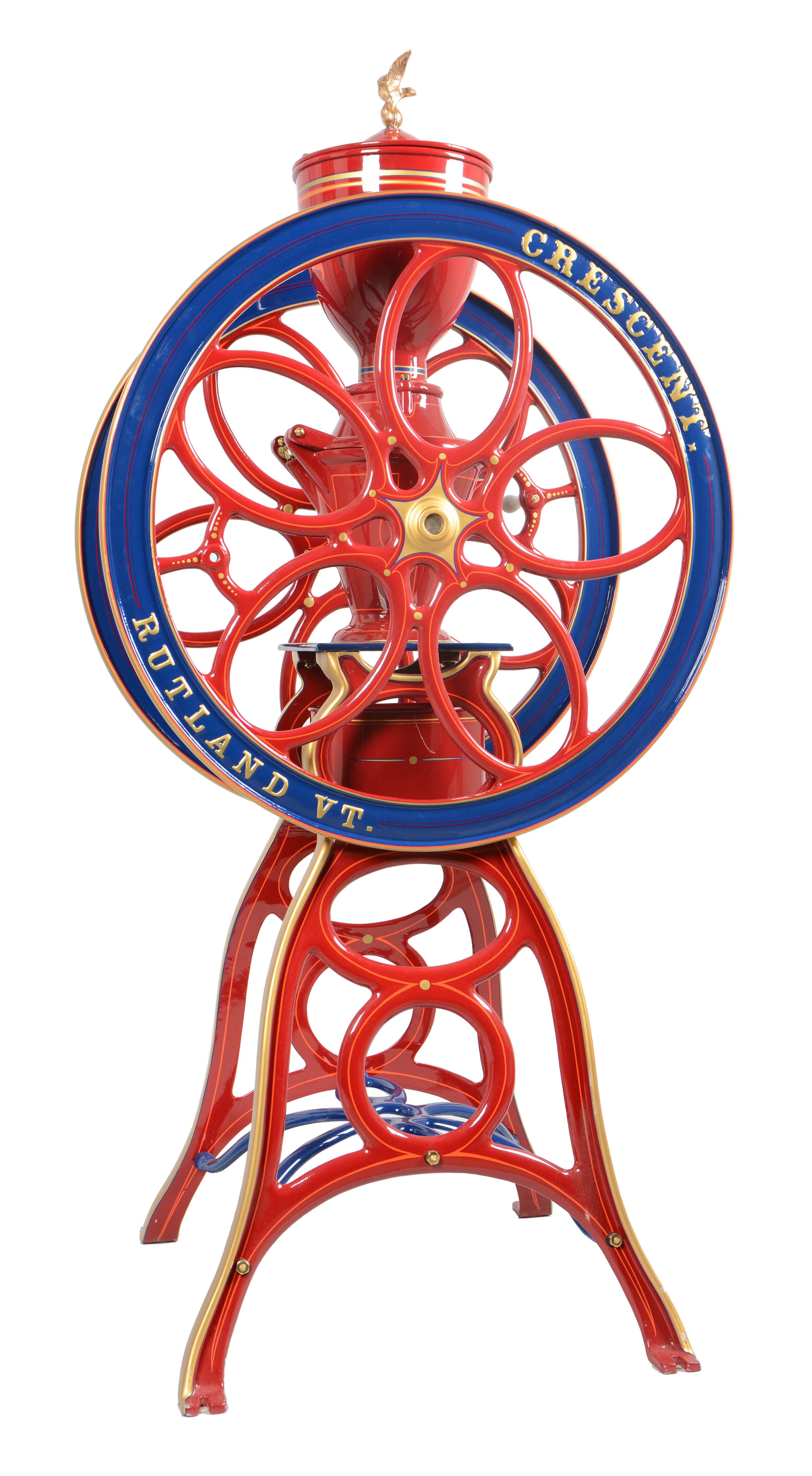 Lot Detail CRESCENT FLOOR MODEL TWO WHEEL COFFEE MILL.