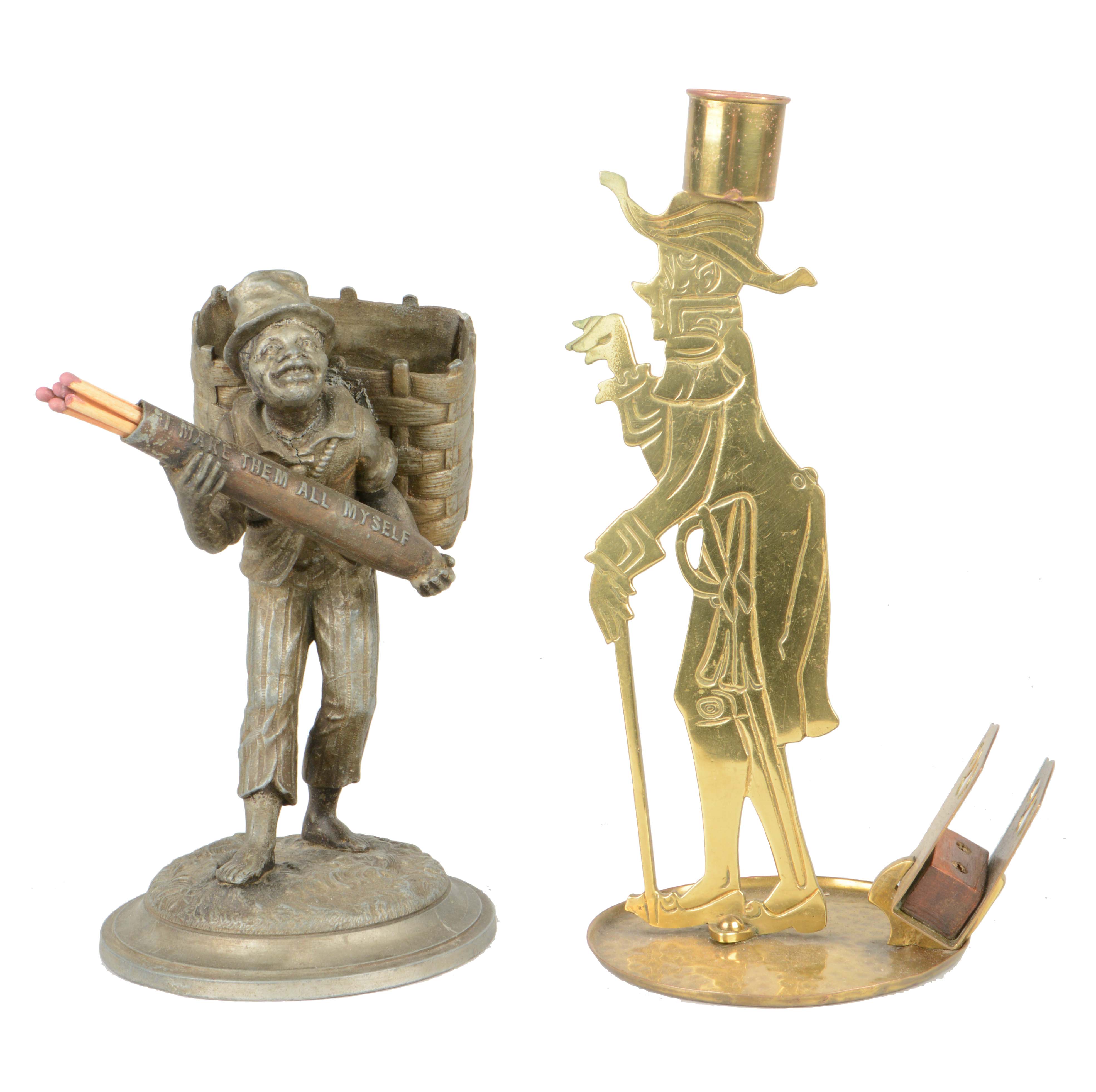 Lot Detail LOT OF 2 FIGURAL MATCH HOLDERS.