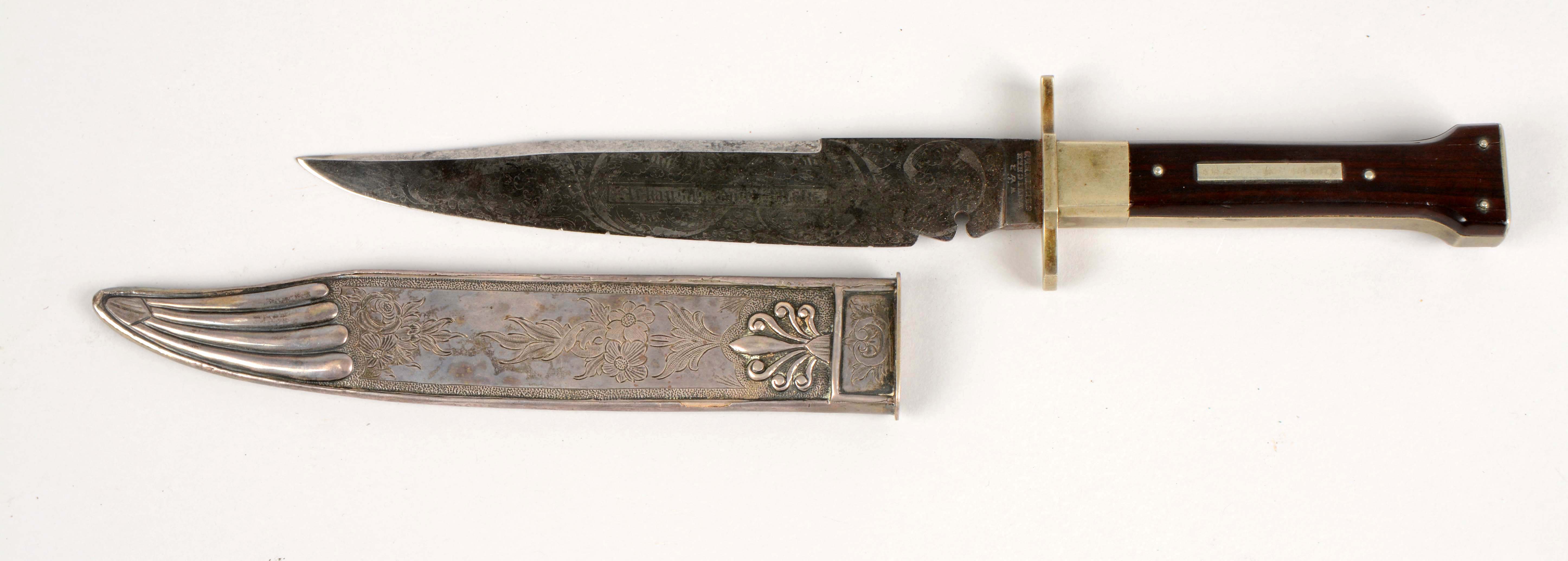 Lot Detail “ARKANSAS TOOTHPICK” ETCHED DOGBONE BOWIE KNIFE BY W