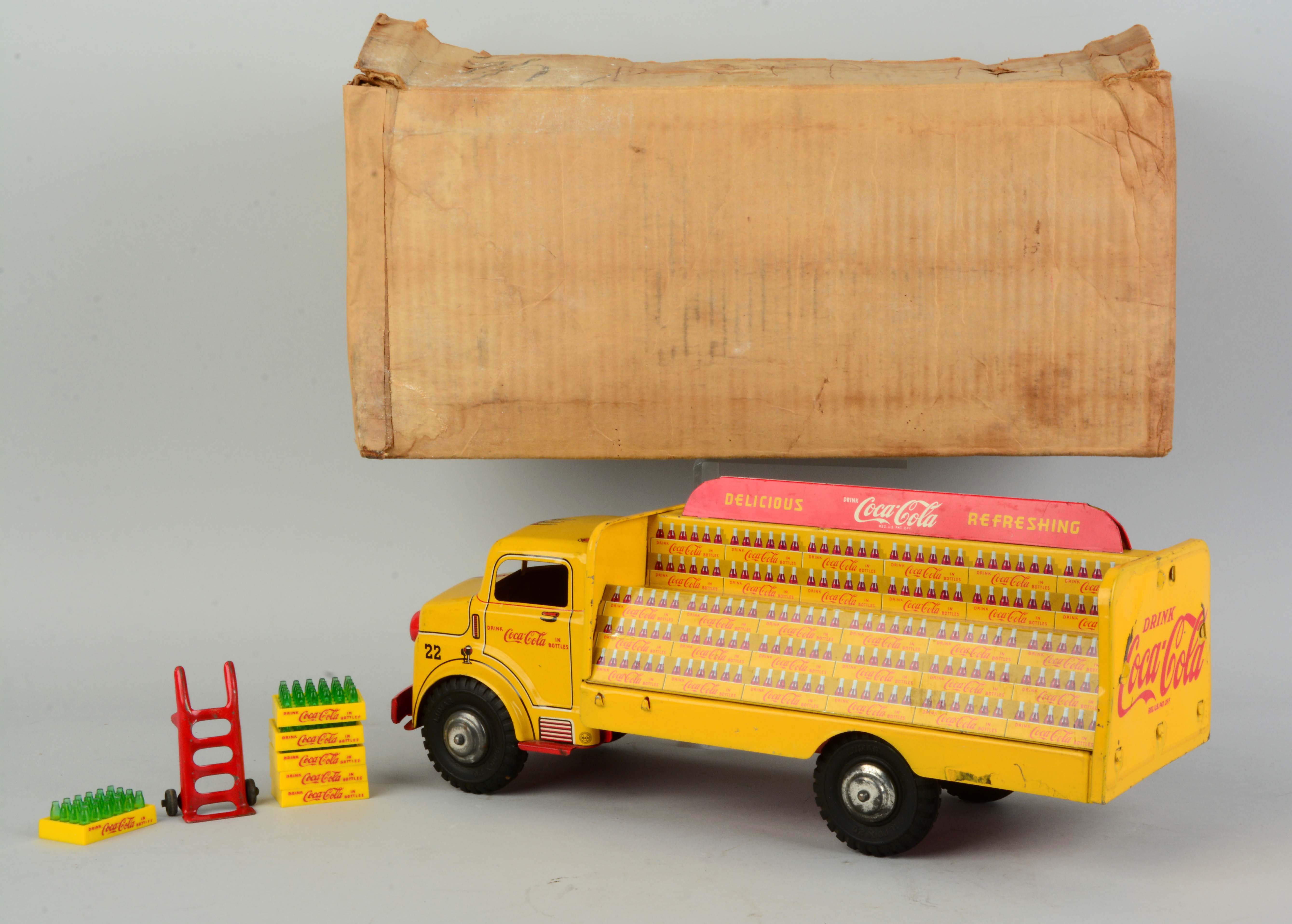 Lot Detail 1950'S COCACOLA MARX TOY TRUCK AND BOX.