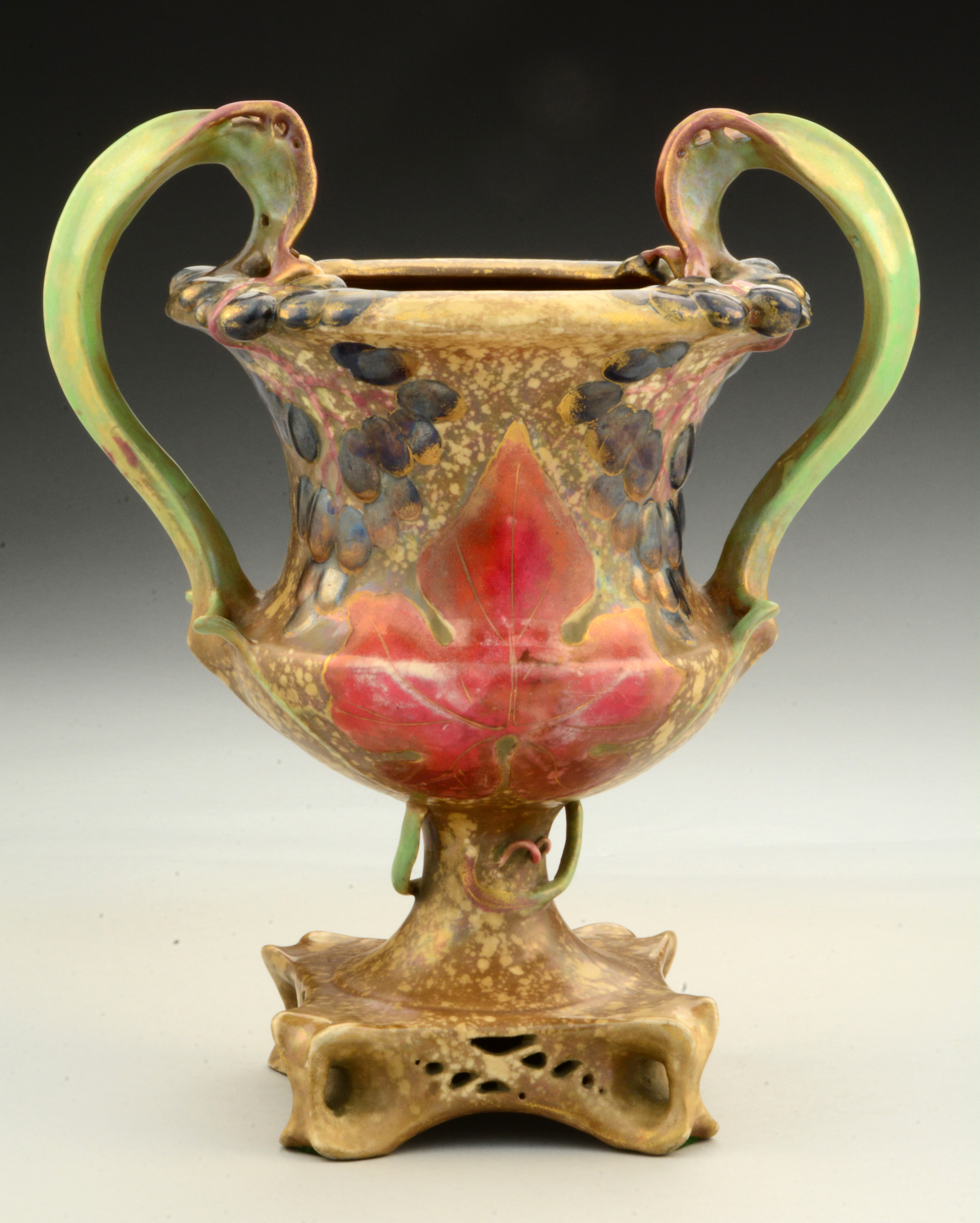 Lot Detail AMPHORA CERAMIC TWO HANDLED GRAPE VASE.