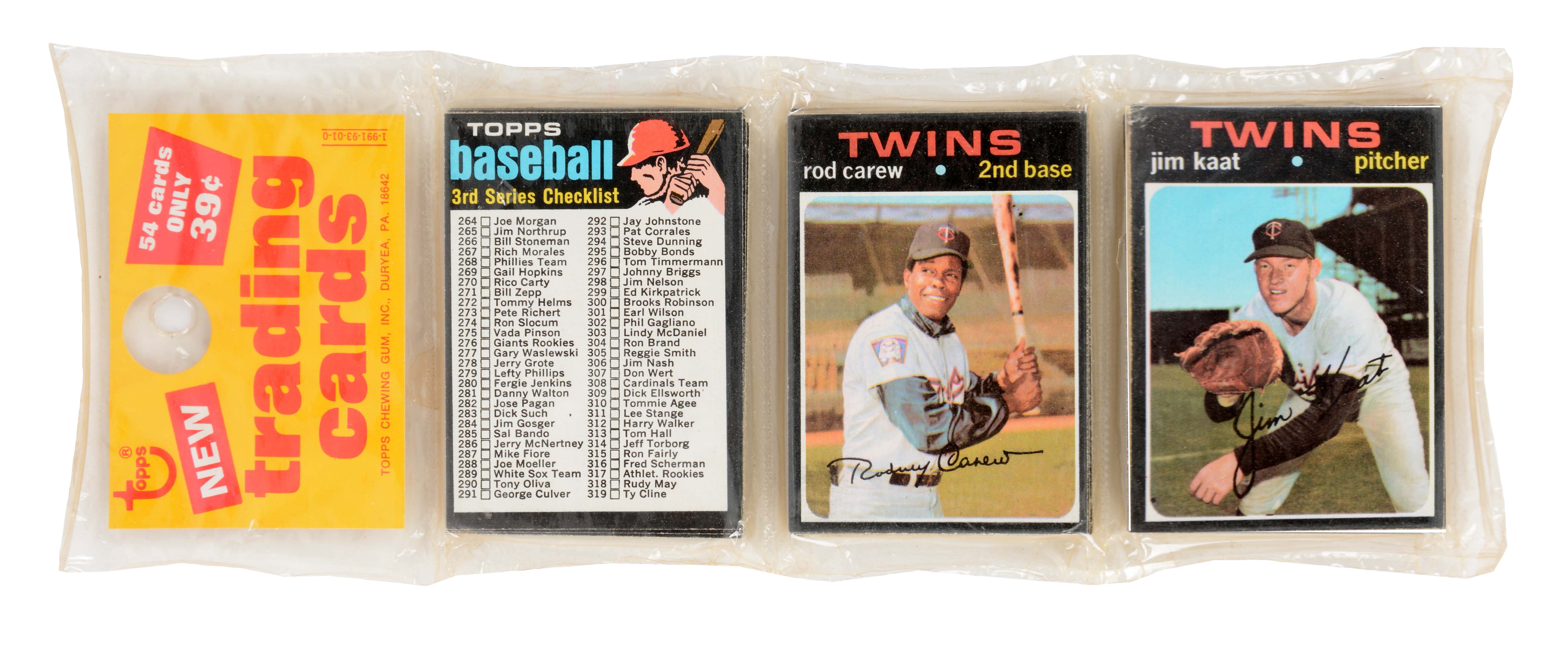 Lot Detail 1971 TOPPS BASEBALL RACK PACK WITH ROD CAREW ON TOP.
