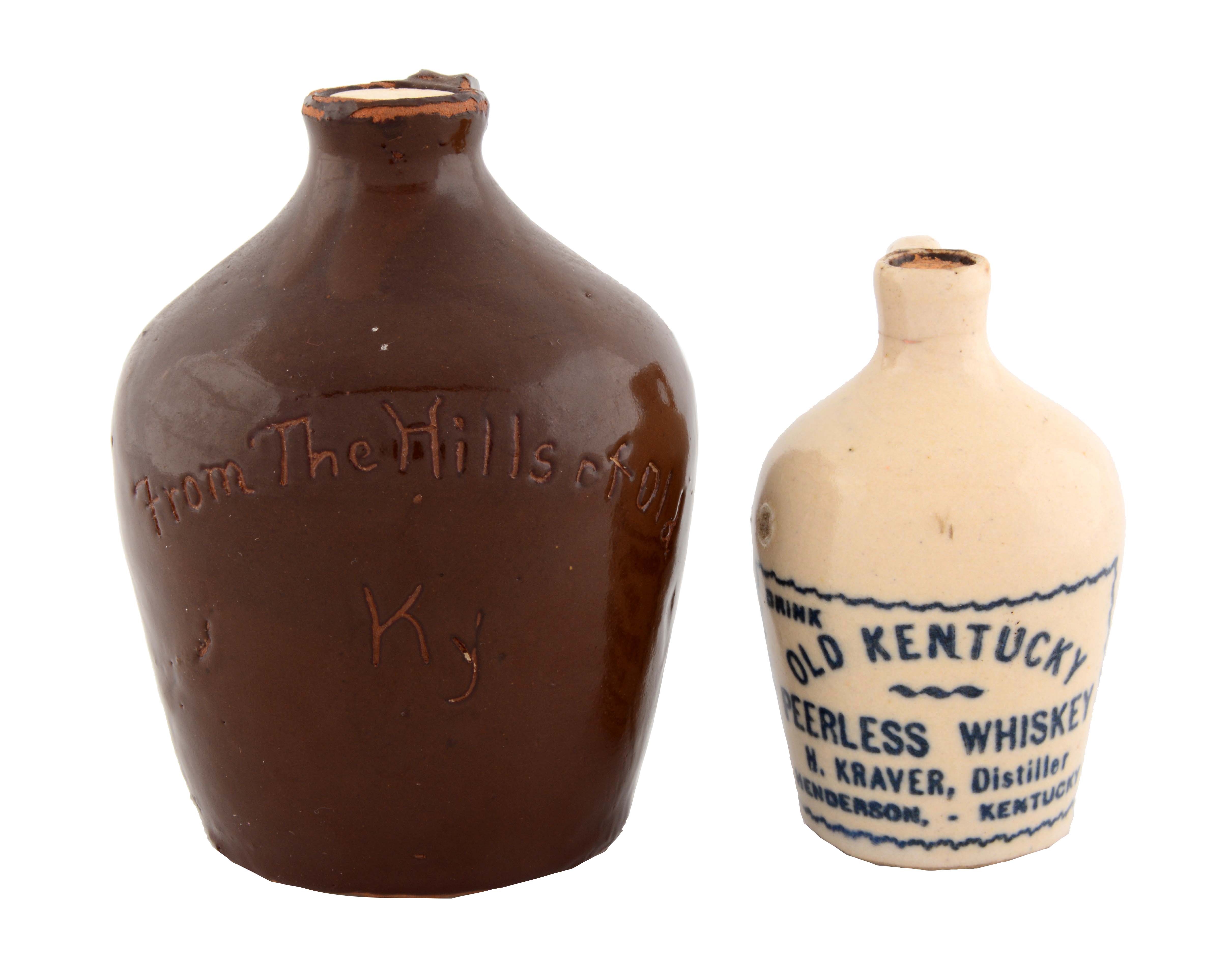 Lot Detail LOT OF 2 SMALL EARLY WHISKEY JUGS.