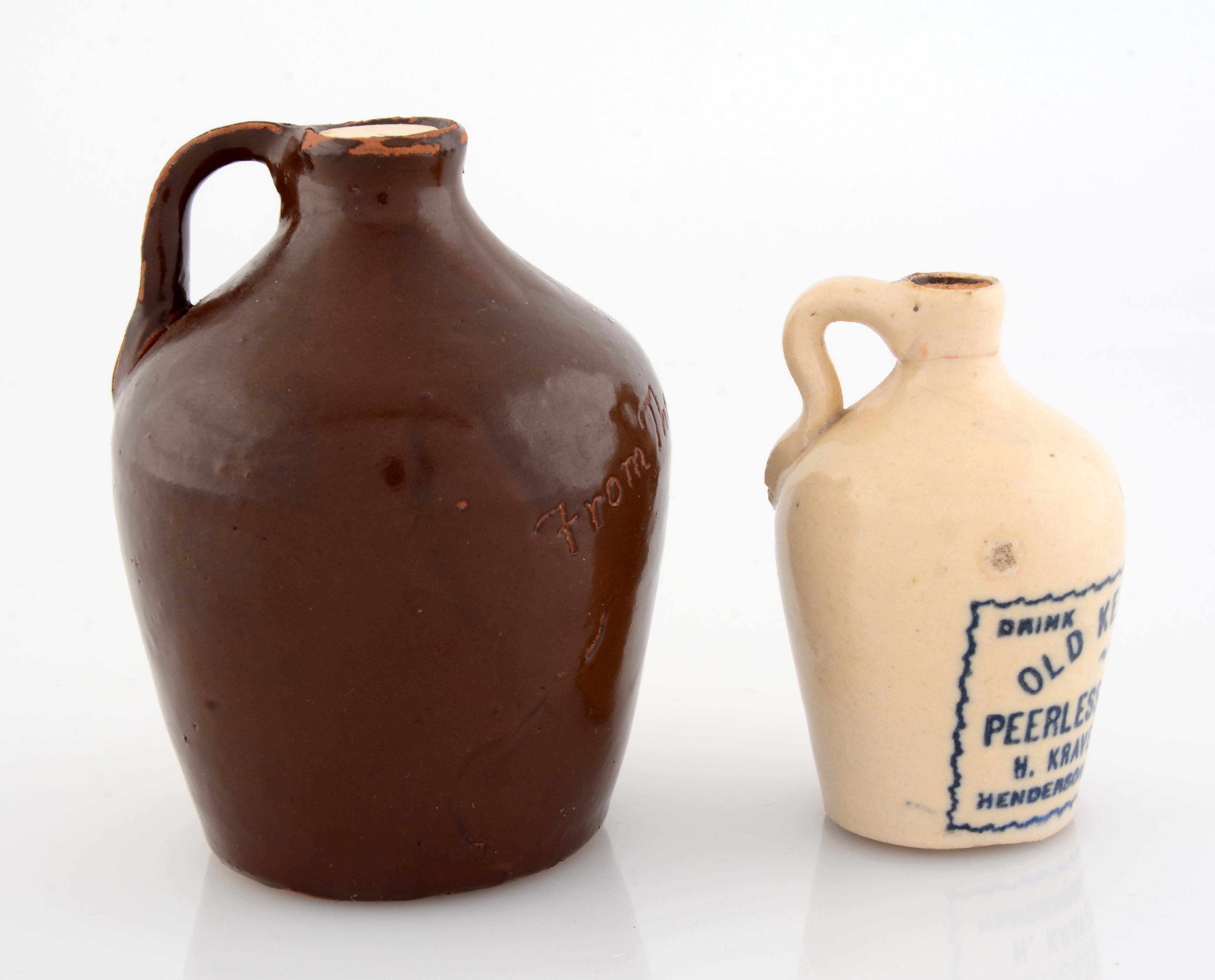 Lot Detail LOT OF 2 SMALL EARLY WHISKEY JUGS.