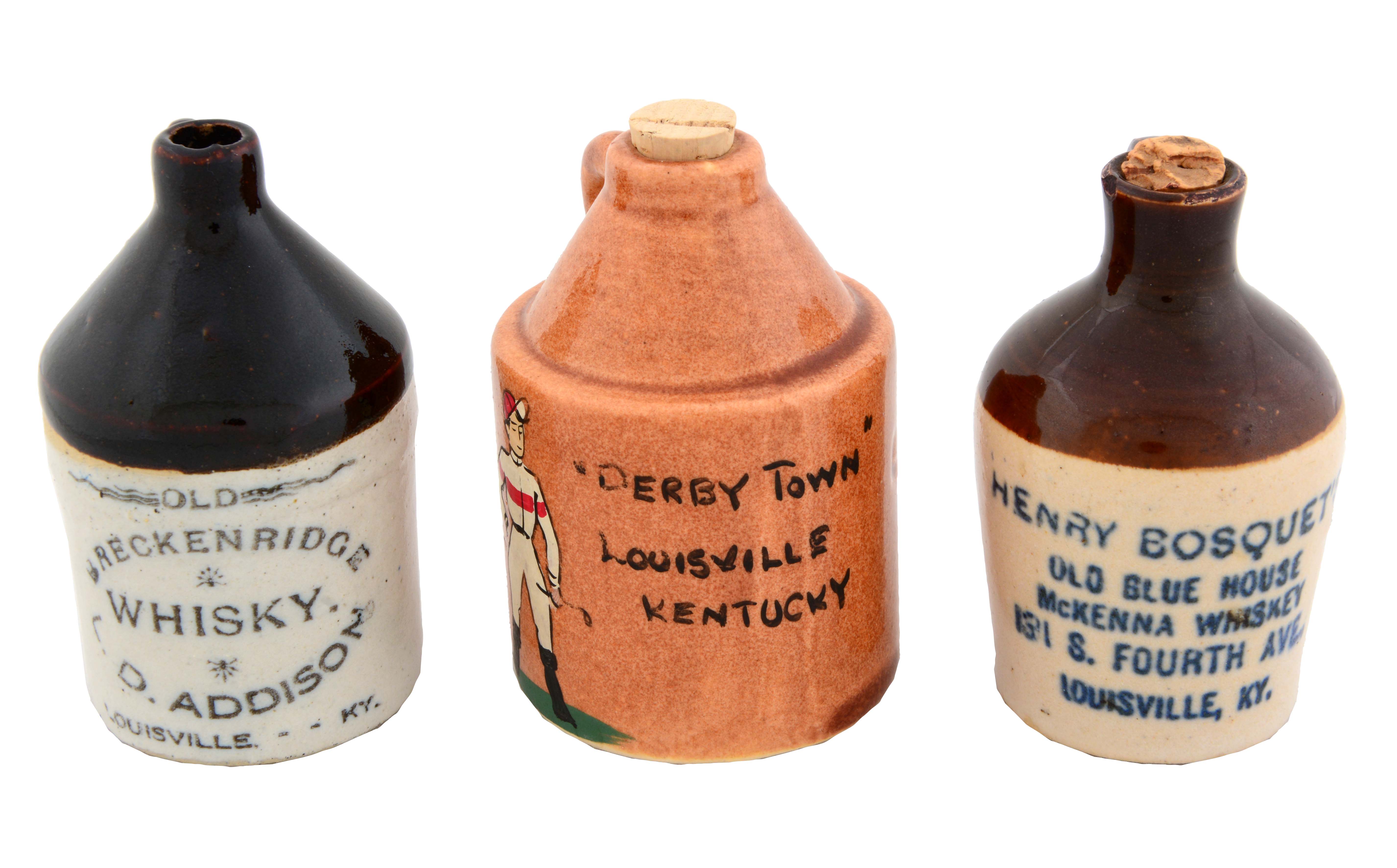 Lot Detail LOT OF 3 SMALL WHISKEY JUGS.