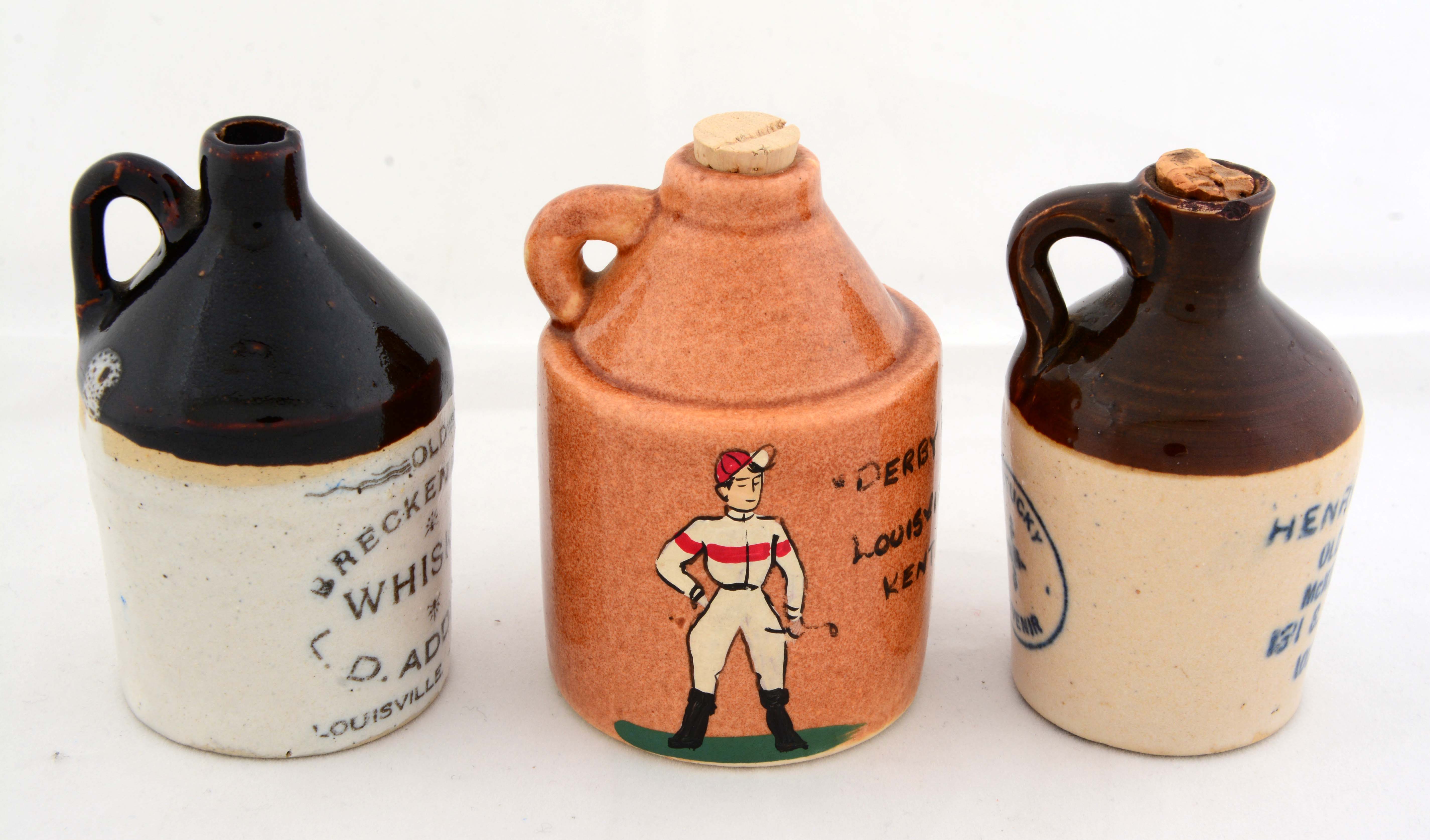 Lot Detail LOT OF 3 SMALL WHISKEY JUGS.