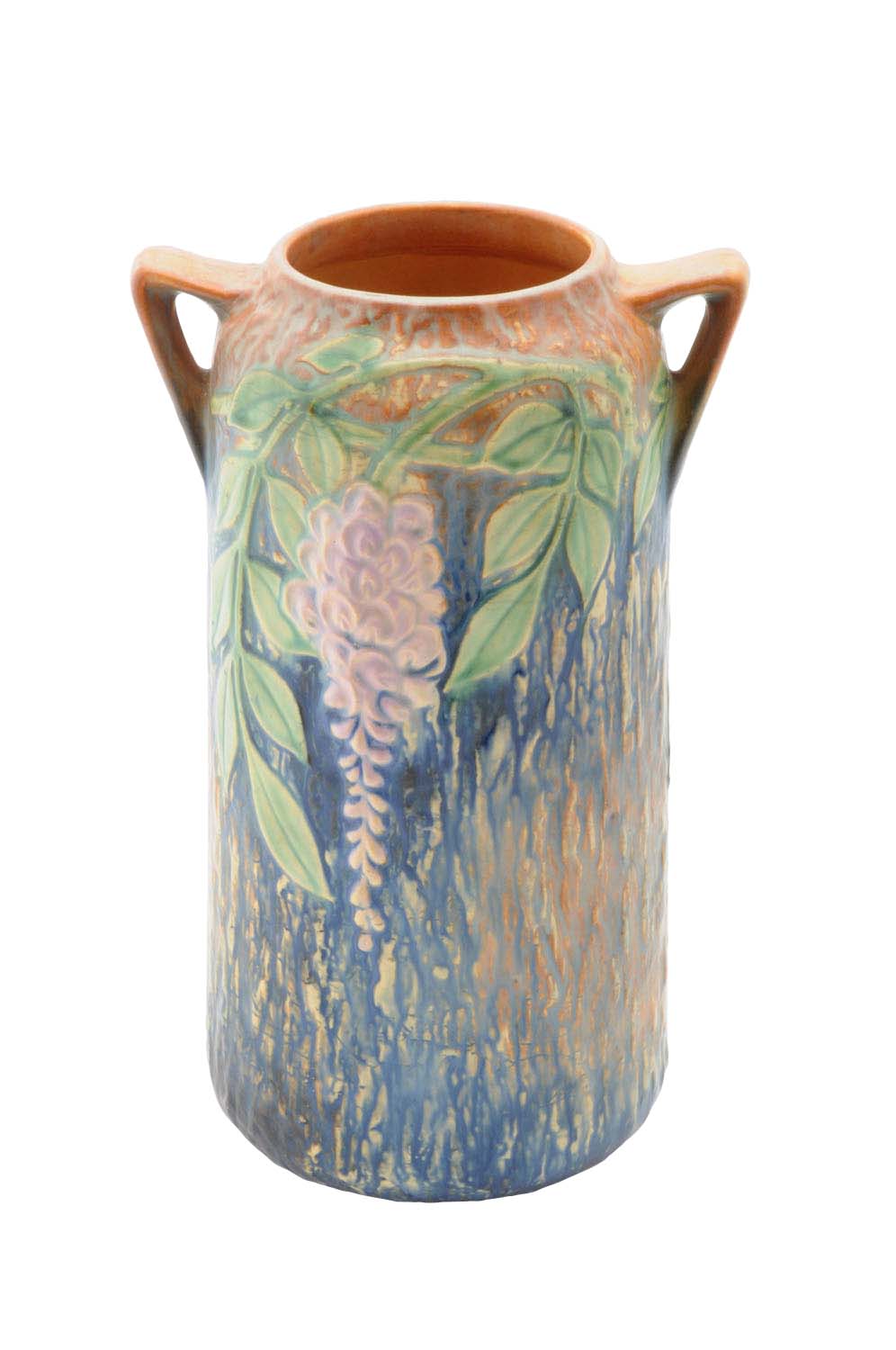 Lot Detail ROSEVILLE WISTERIA BLUE VASE.