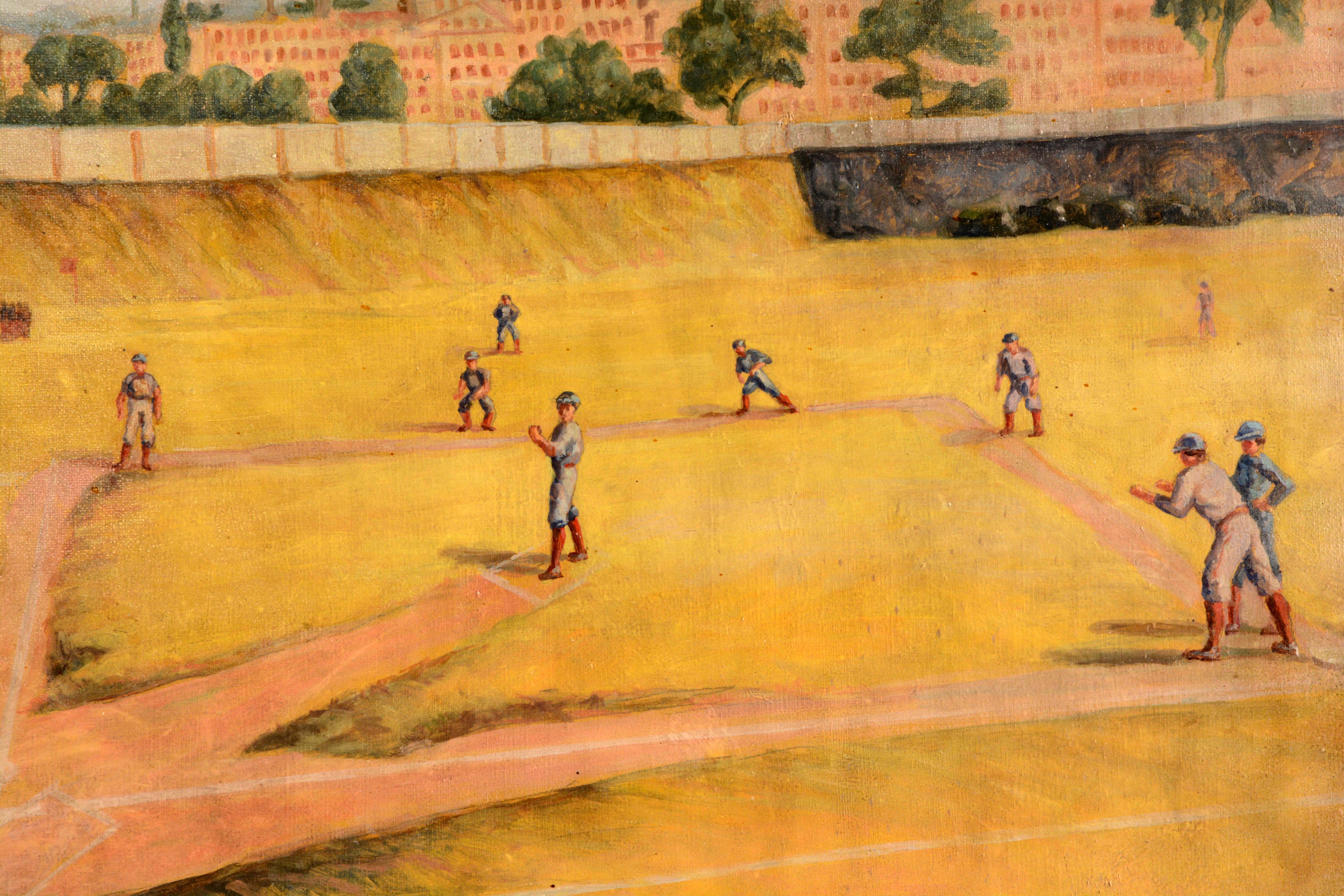 Lot Detail BASEBALL CANVAS PAINTING.