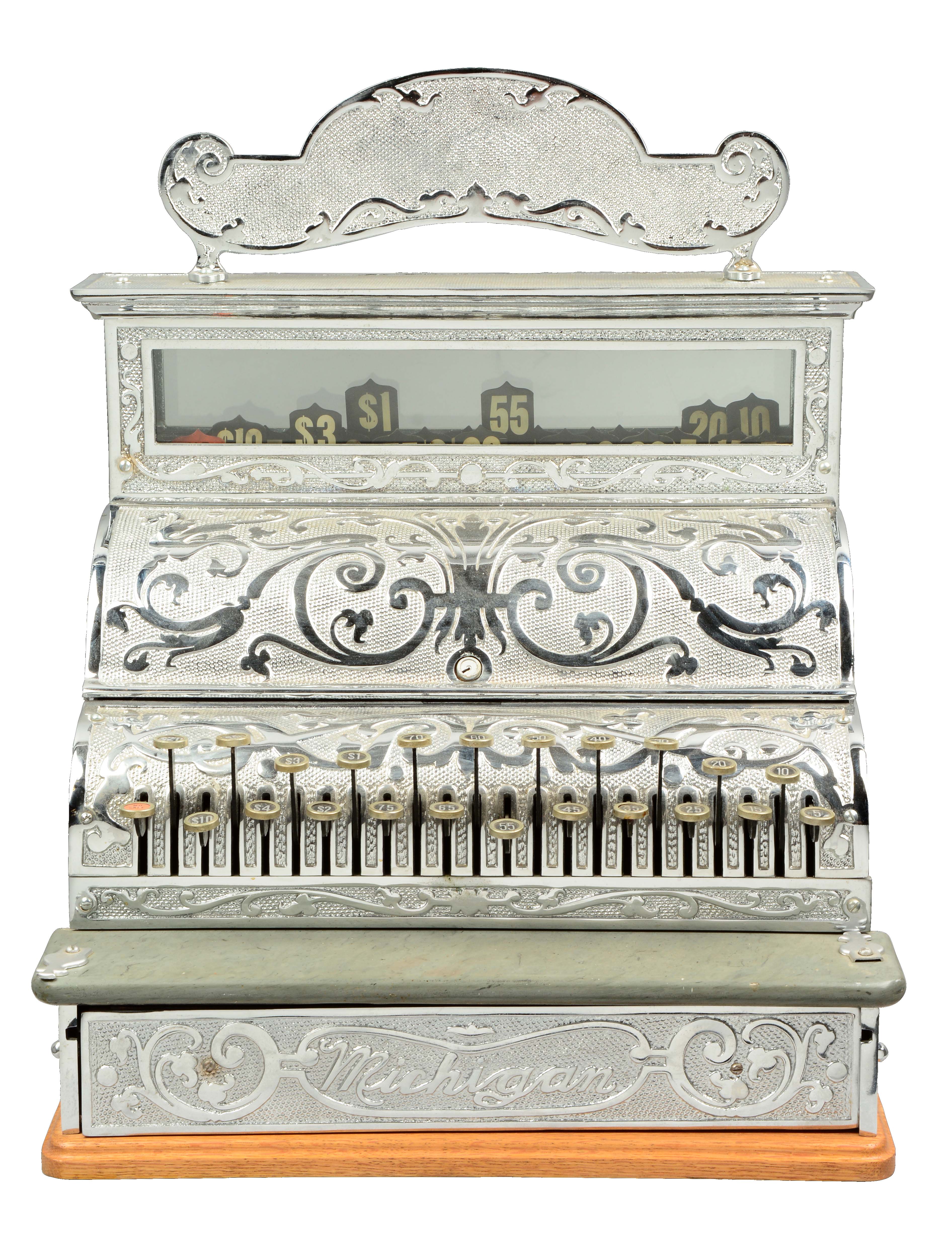 Lot Detail NICKEL MICHIGAN COUNTERTOP CASH REGISTER.