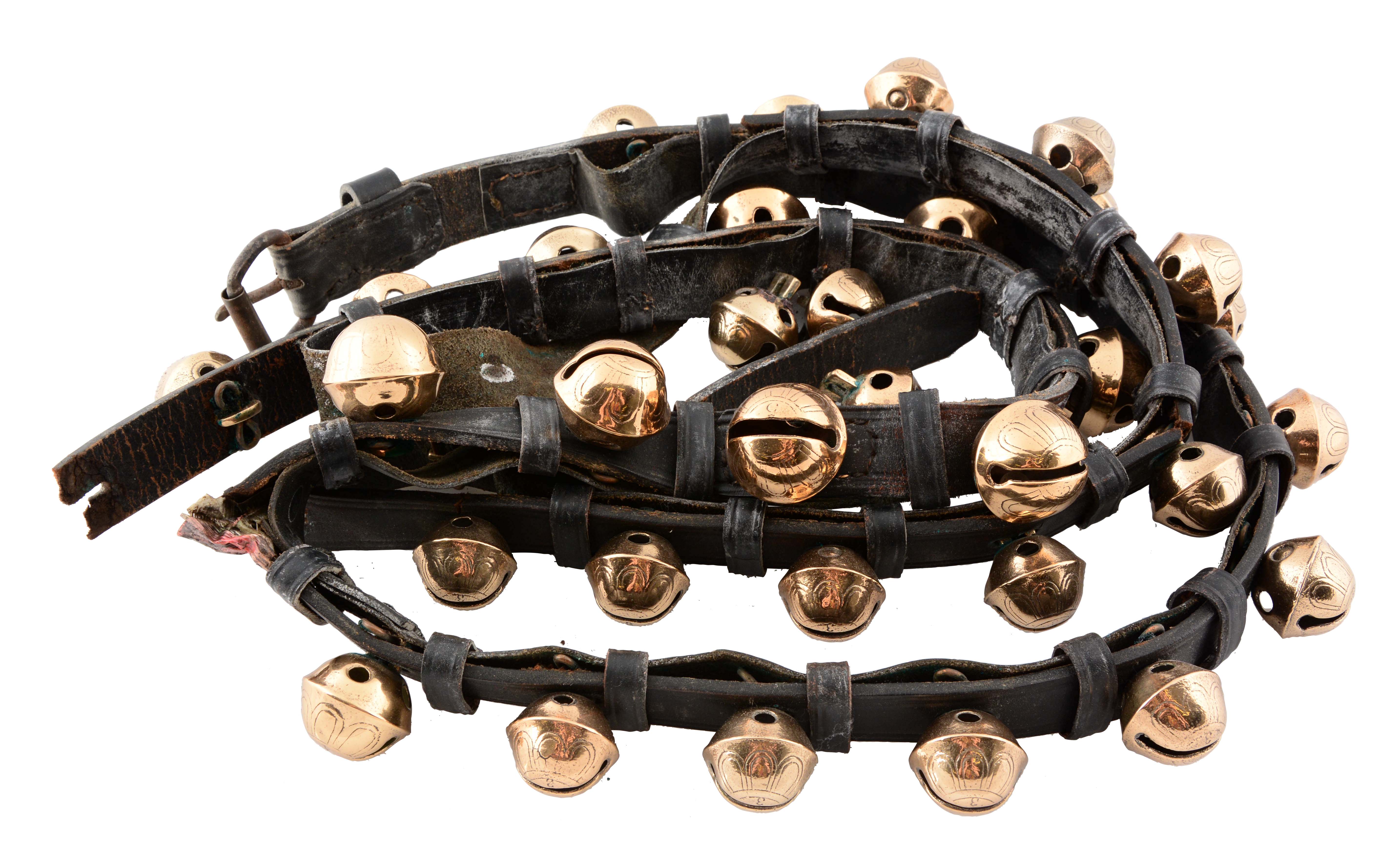 Lot Detail SET OF ANTIQUE BRASS SLEIGH BELLS.