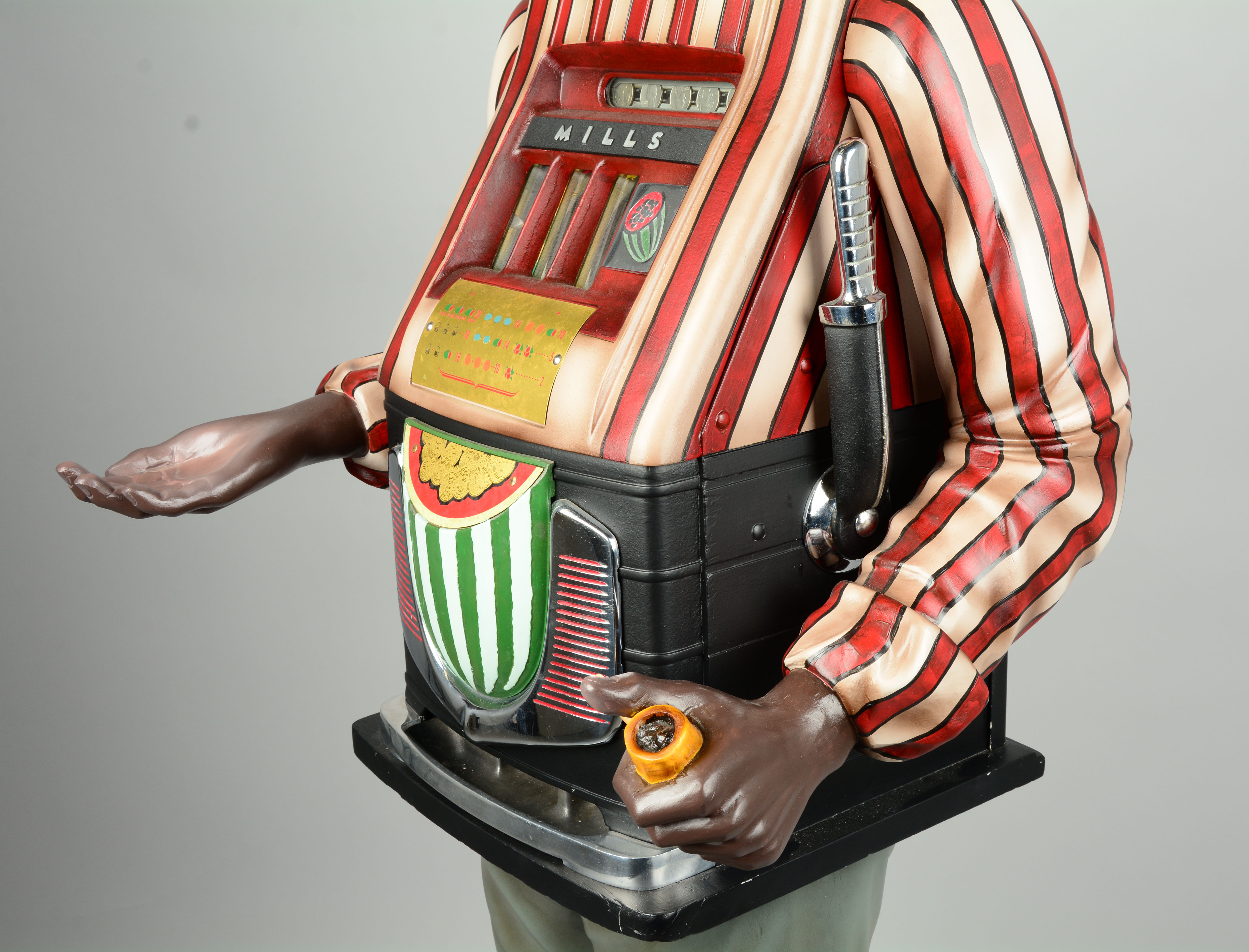 Lot Detail **25¢ MILLS MELON BELL DELONG FIGURAL SLOT MACHINE.