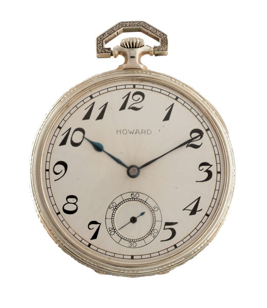 Lot Detail HOWARD 14K WHITE GOLD BOXED POCKET WATCH.