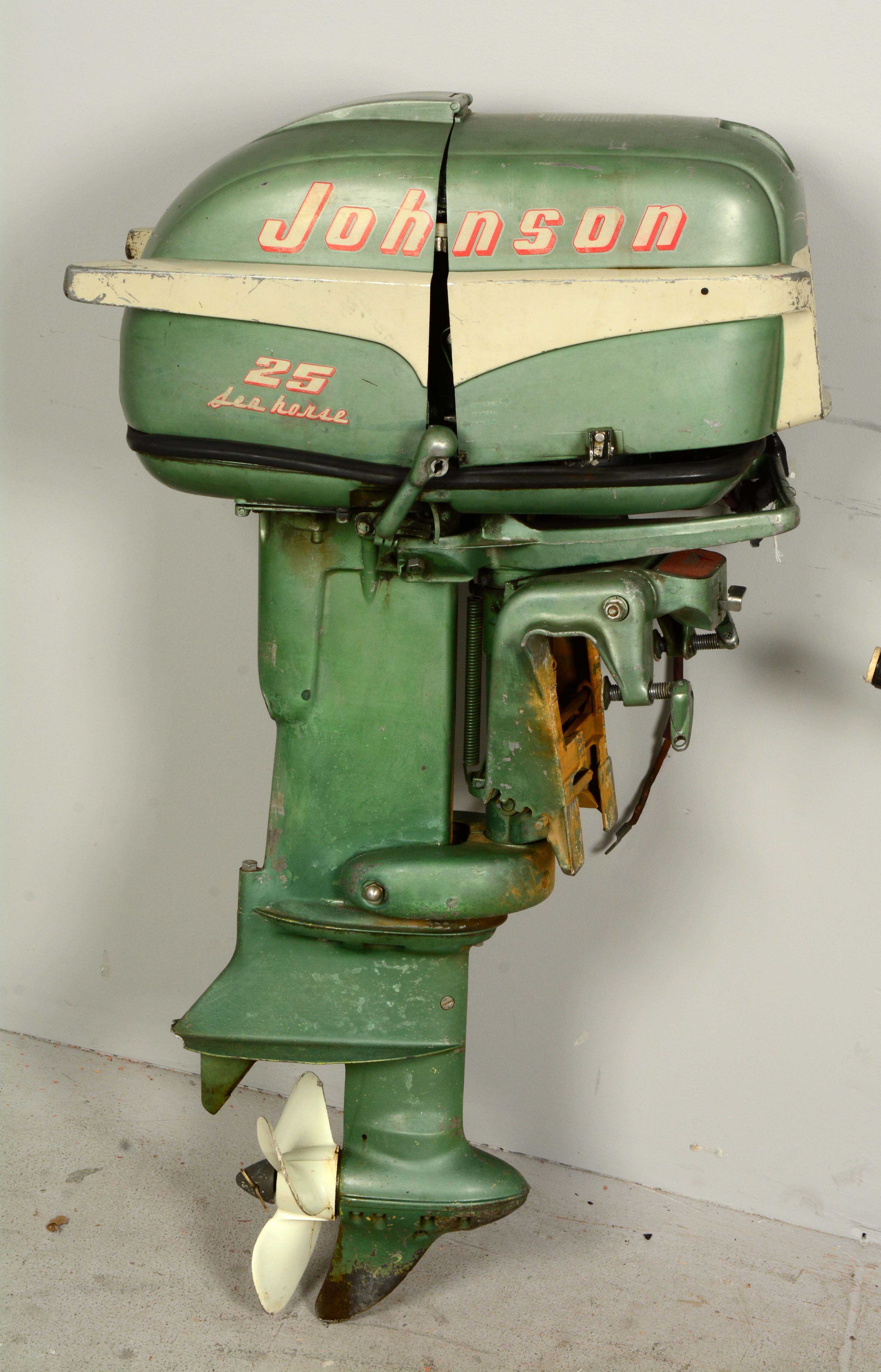 Lot Detail LOT OF 2 JOHNSON SEAHORSE OUTBOARD BOAT MOTORS.