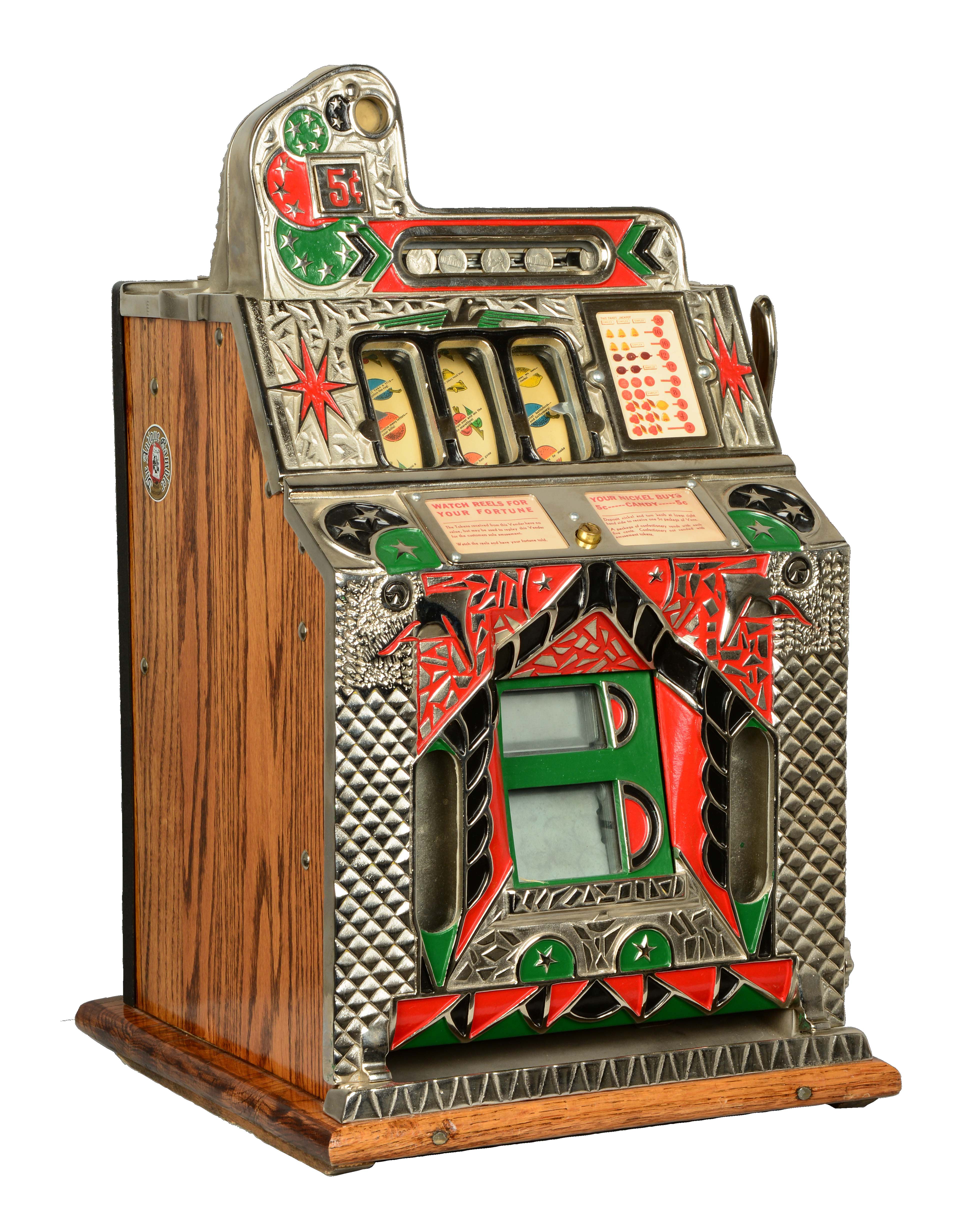 Lot Detail **5¢ MILLS NOVELTY SILENT JACKPOT F.O.K. FRONT VENDOR SLOT