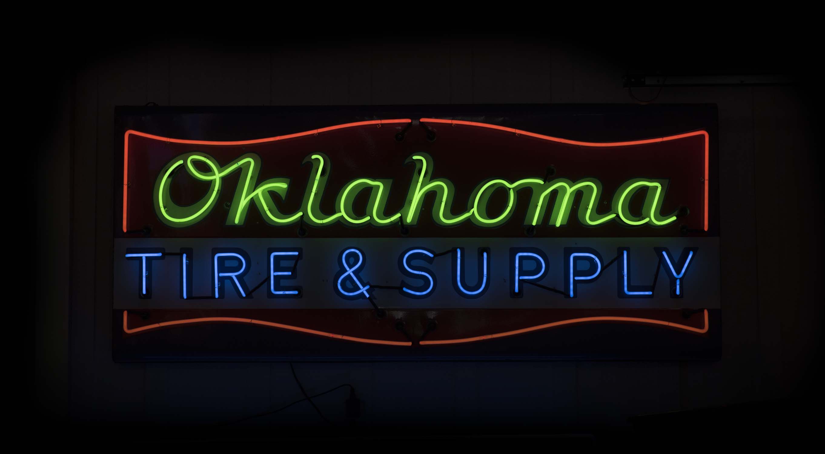 Lot Detail OKLAHOMA TIRE & SUPPLY PORCELAIN NEON SIGN.