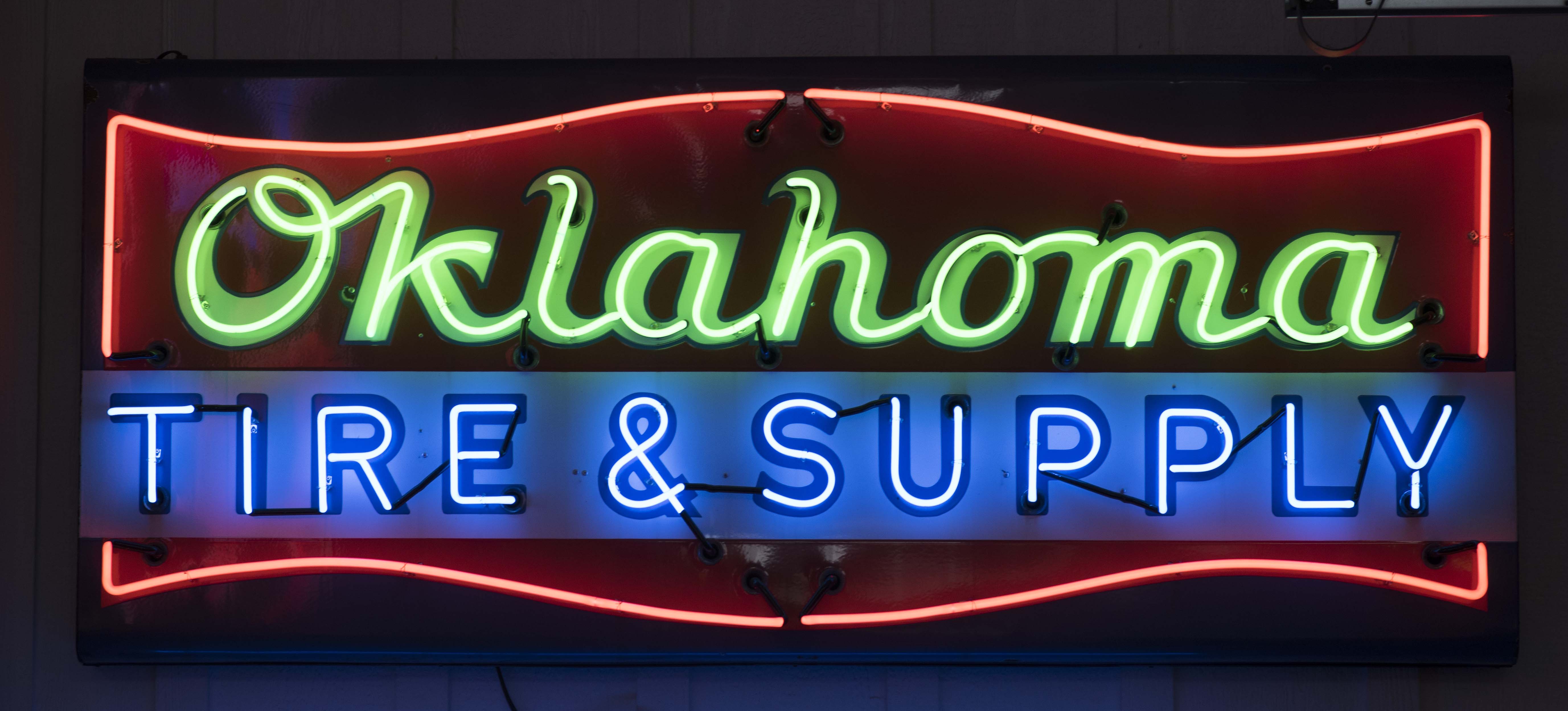 Lot Detail OKLAHOMA TIRE & SUPPLY PORCELAIN NEON SIGN.