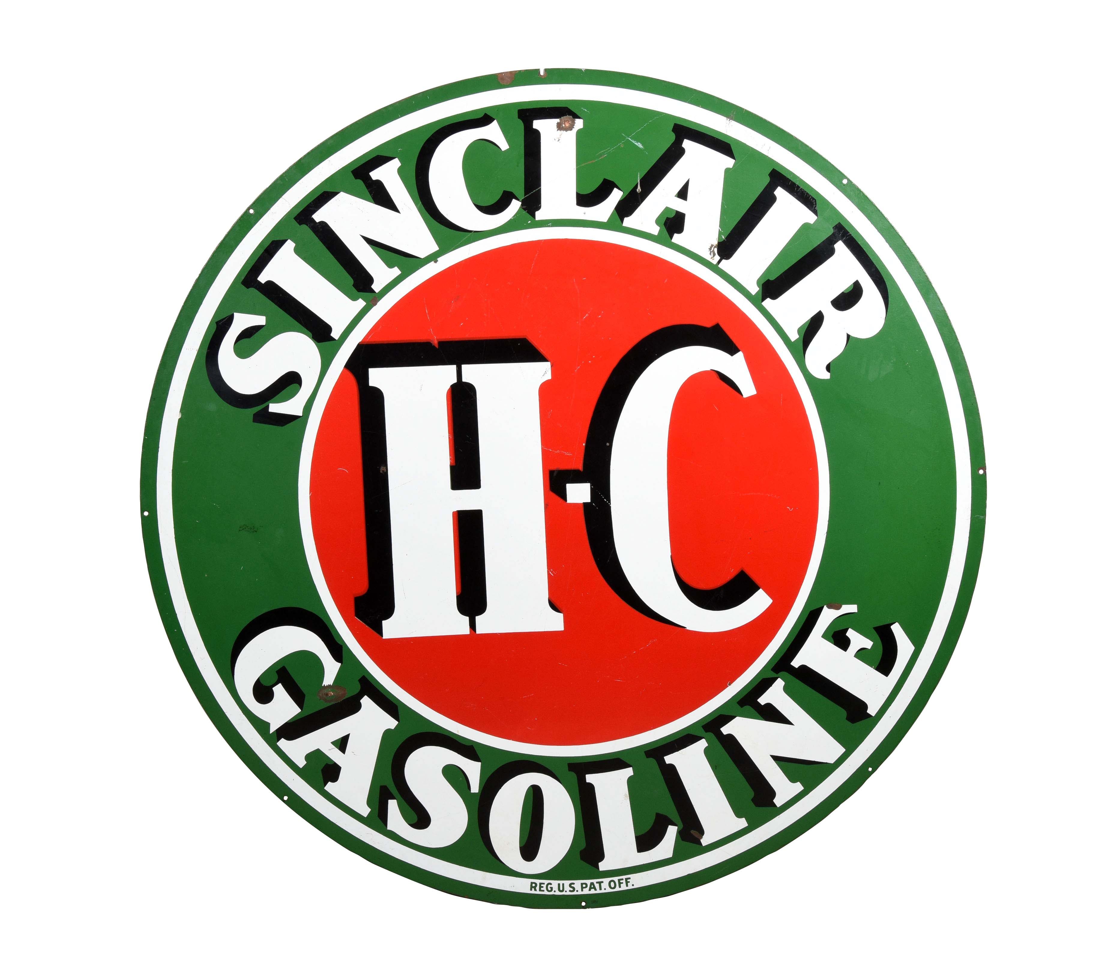Lot Detail SINCLAIR HC GASOLINE STATION IDENTIFICATION PORCELAIN SIGN.