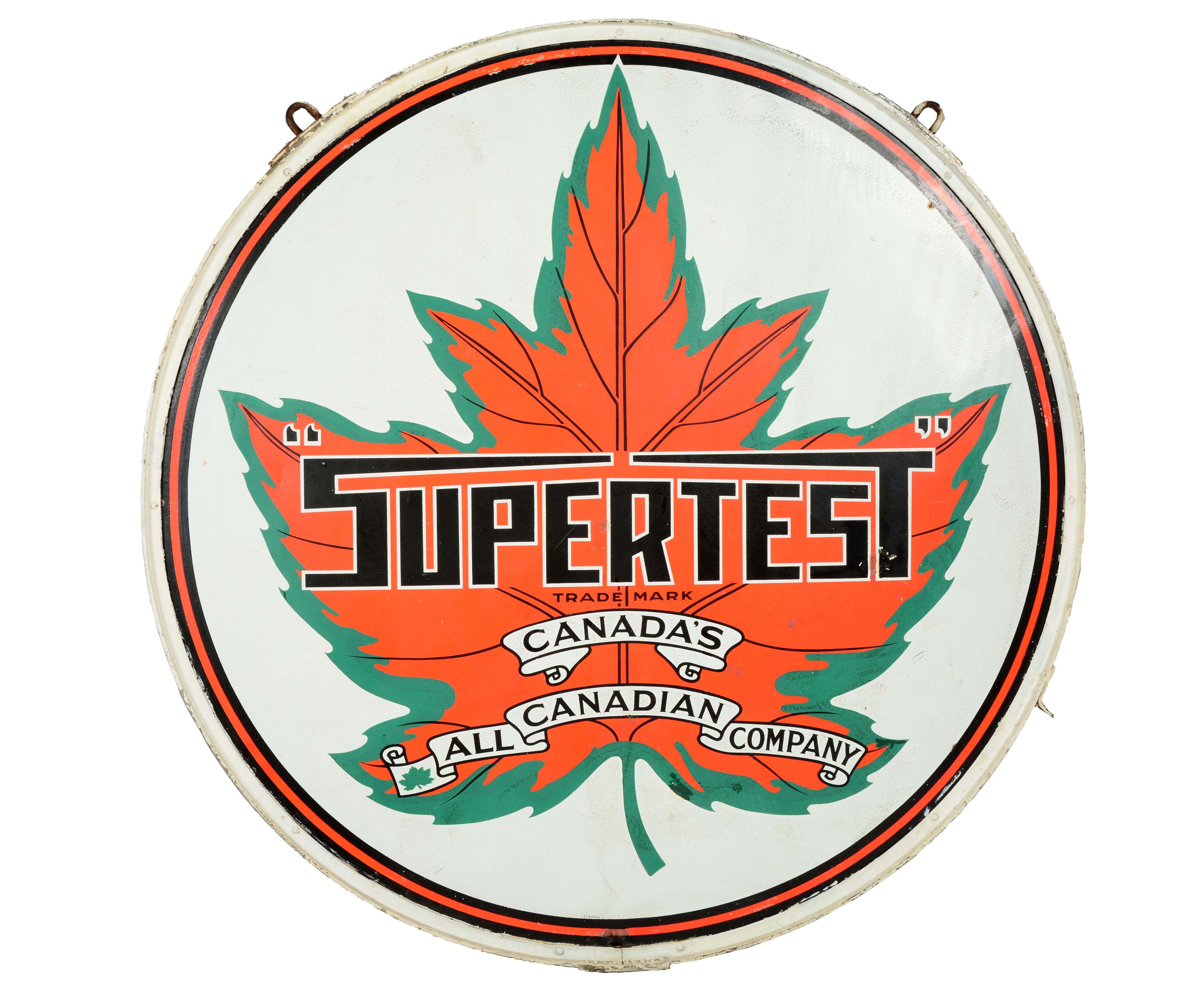 Lot Detail SUPERTEST GASOLINE STATION IDENTIFICATION PORCELAIN SIGN W