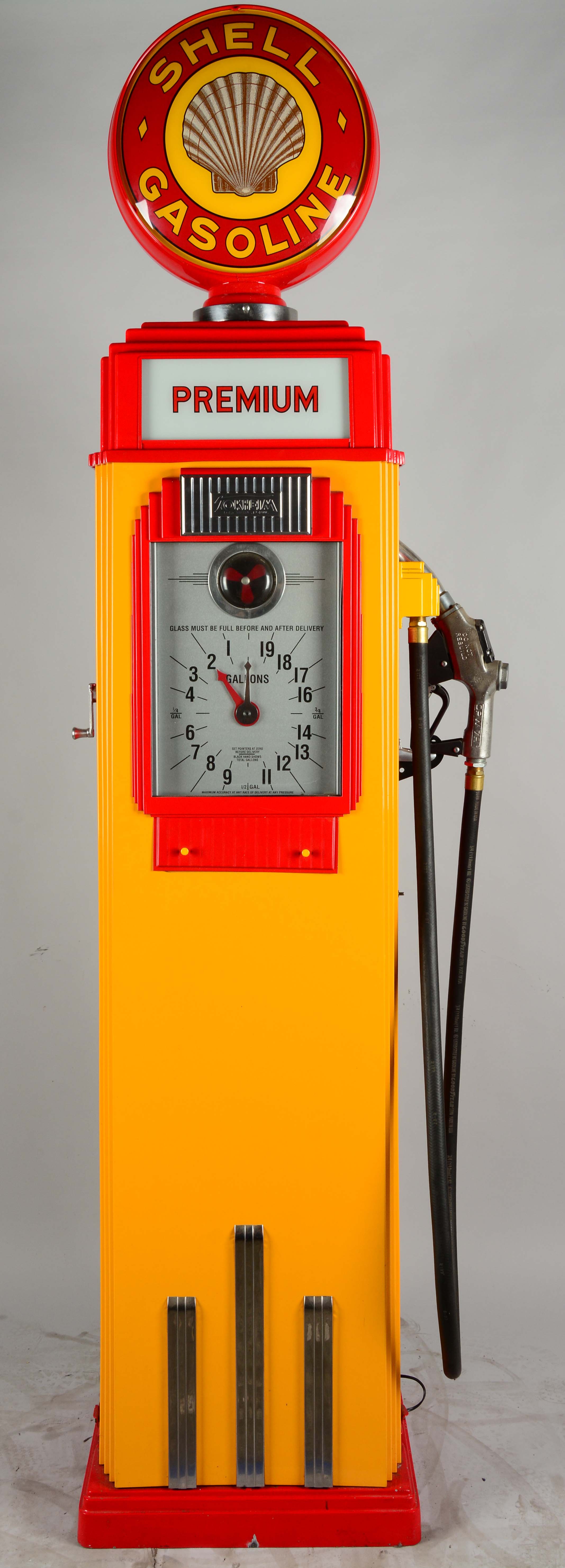 Lot Detail Restored Shell Tokheim 36B Clock Face Gas Pump.