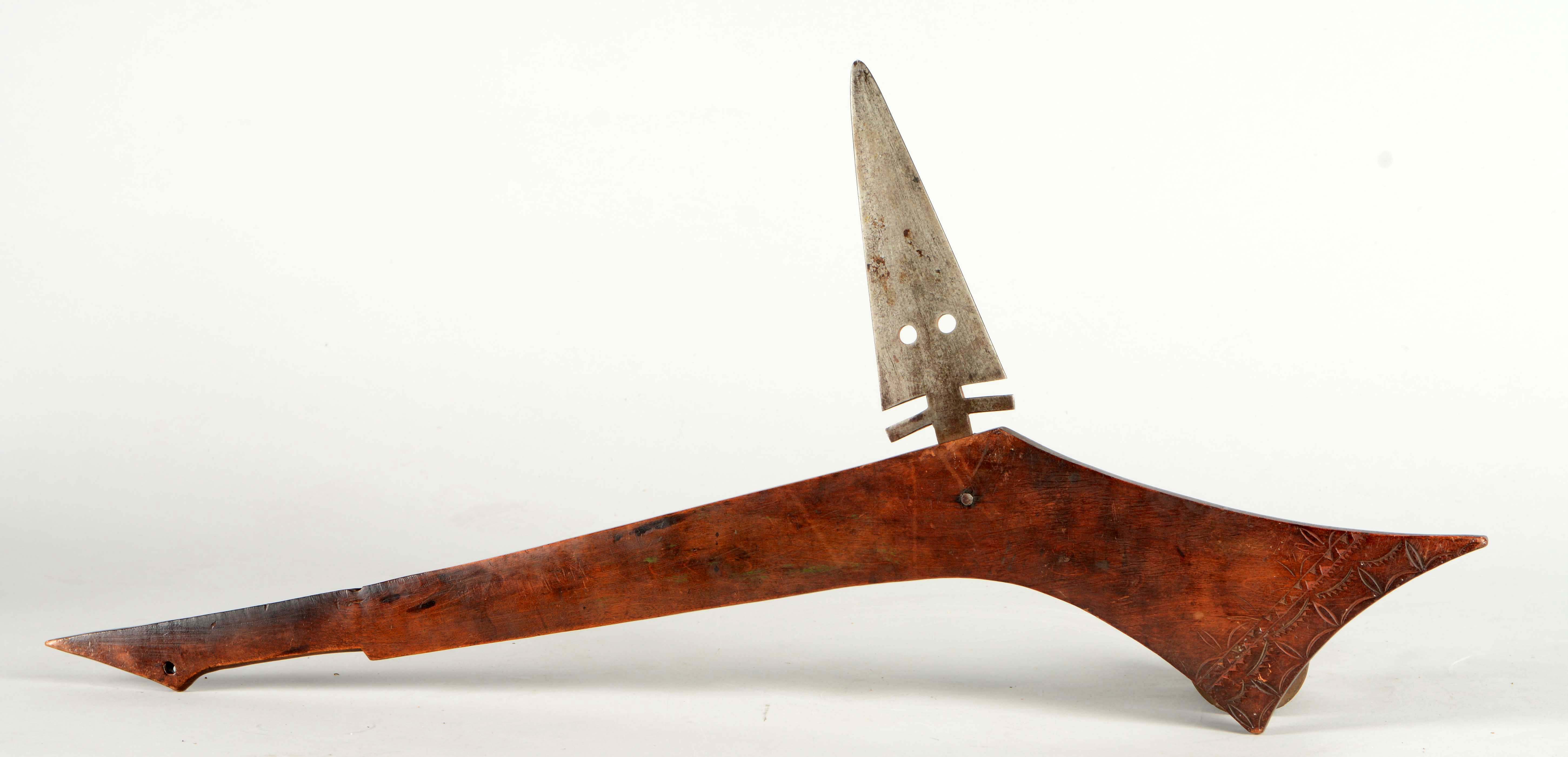 Lot Detail INDIAN "GUN STOCK" TACKED WAR CLUB.